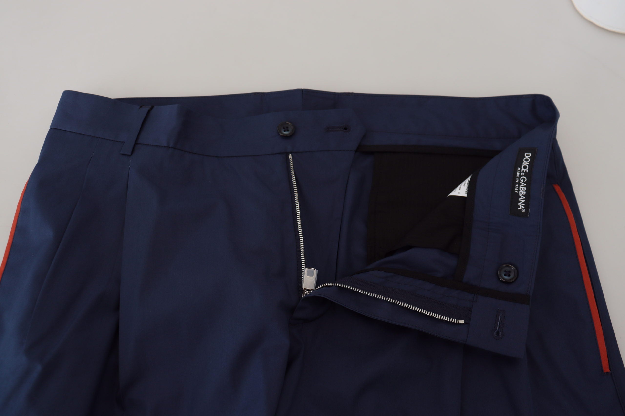 Dolce & Gabbana Blue Cotton Chino Formal Pants Dolce & Gabbana