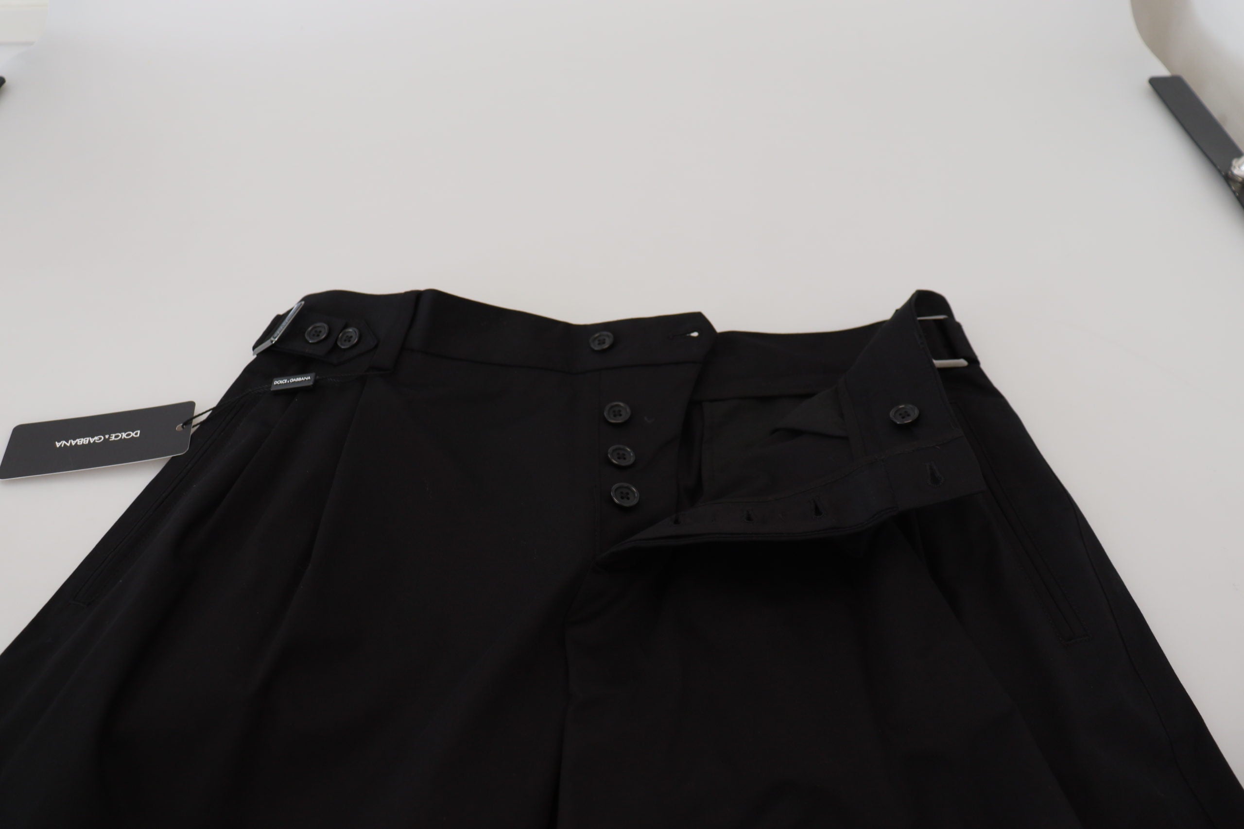 Dolce & Gabbana Black Cotton Chino Formal Pants Dolce & Gabbana
