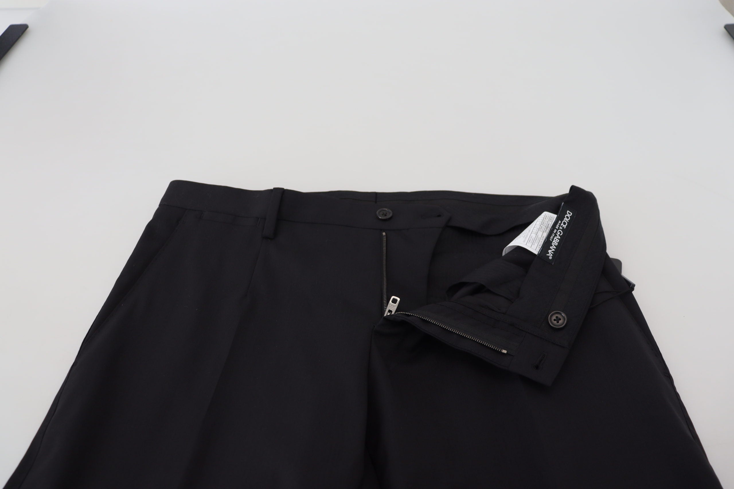 Dolce & Gabbana Black Wool Chino Formal Pants Dolce & Gabbana