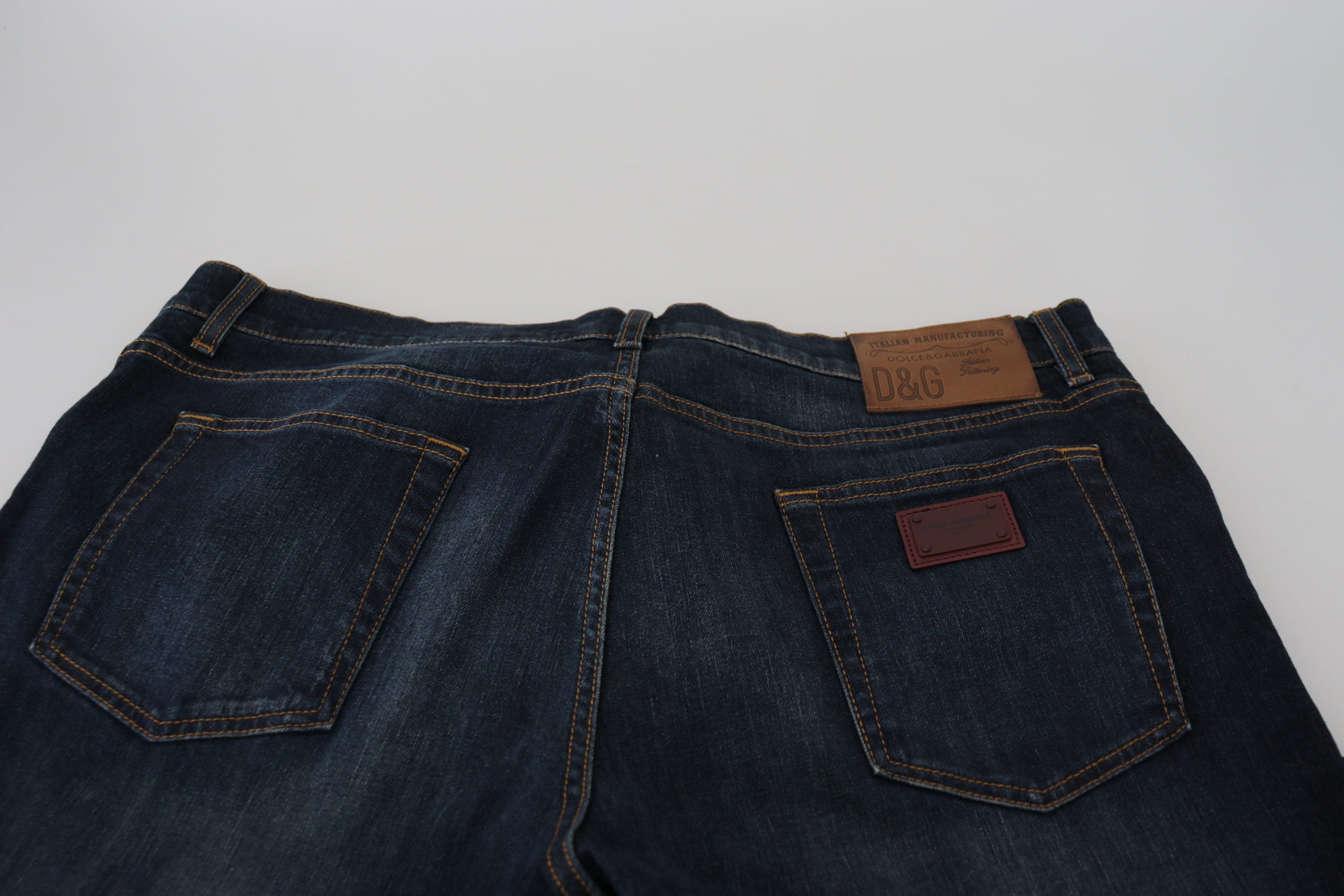 Dolce & Gabbana Blue Cotton Straight Fit Casual Denim Jeans Dolce & Gabbana