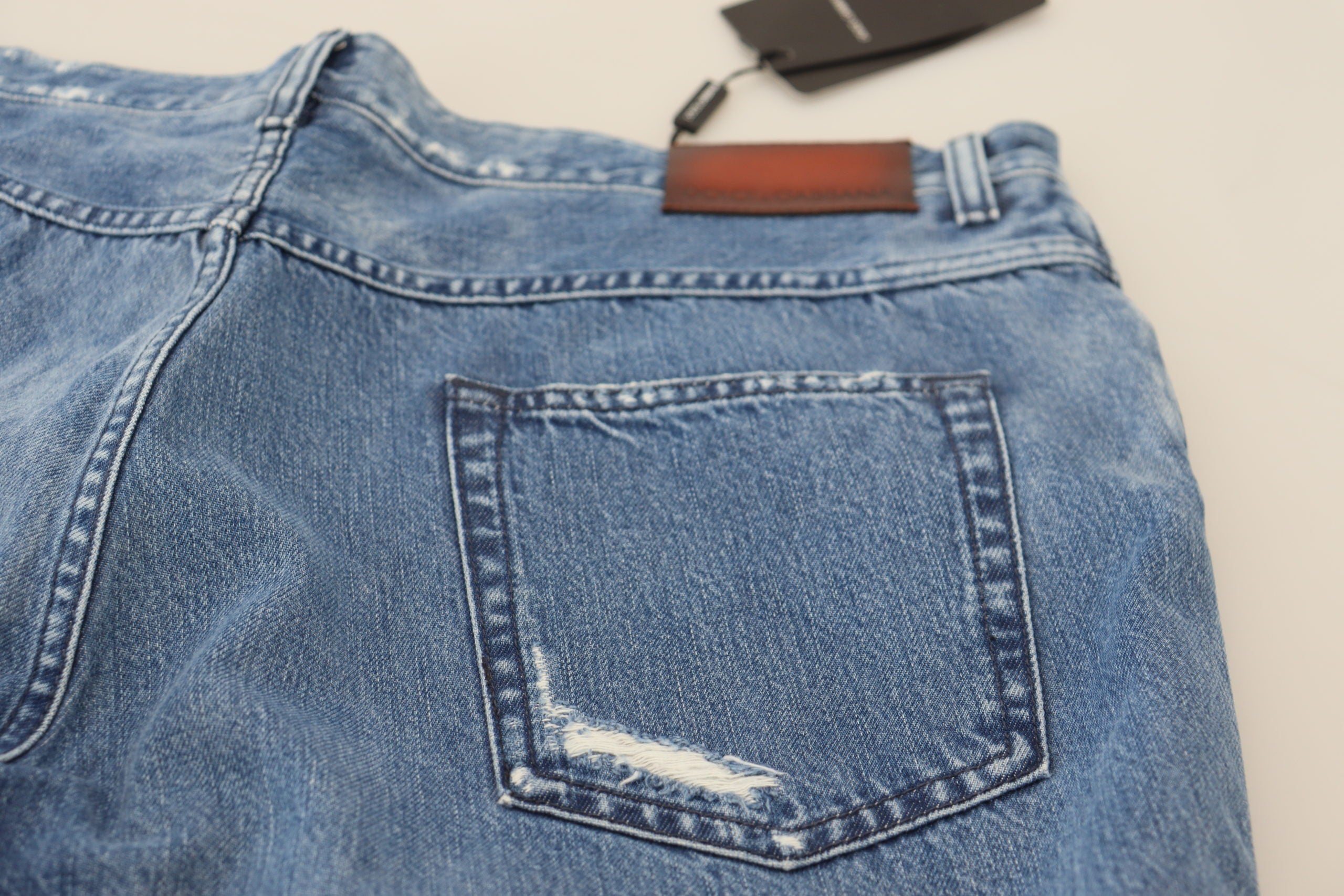 Dolce & Gabbana Blue Washed Cotton Casual Denim Jeans Dolce & Gabbana