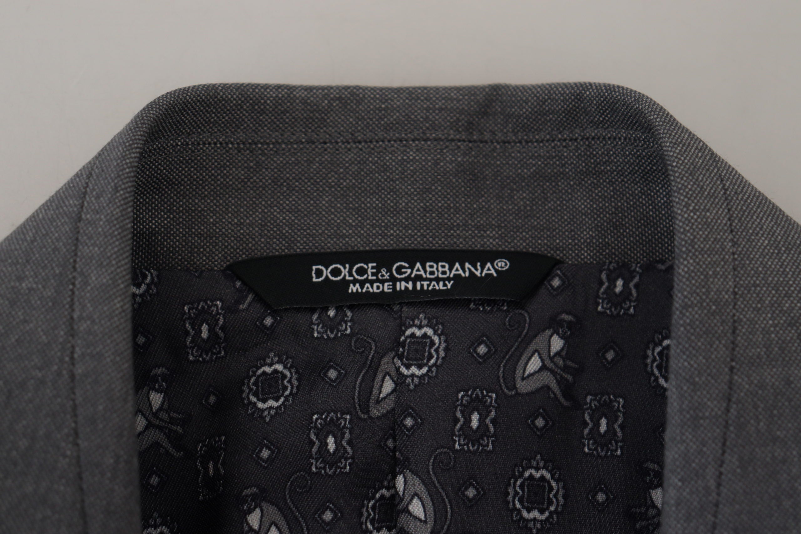 Dolce & Gabbana Gray Wool Silk Slim Fit Jacket Blazer Dolce & Gabbana