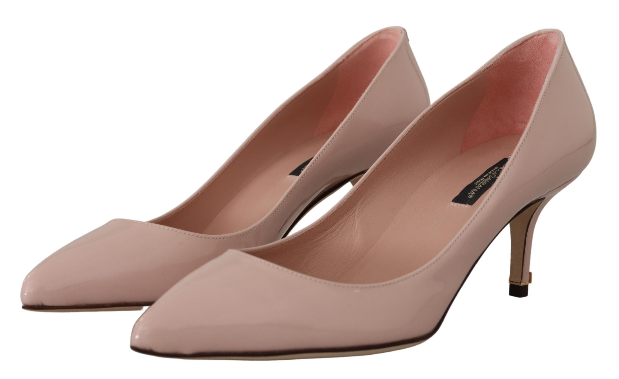Dolce & Gabbana Pink Patent Leather Kitten Heels Pumps Shoes Dolce & Gabbana