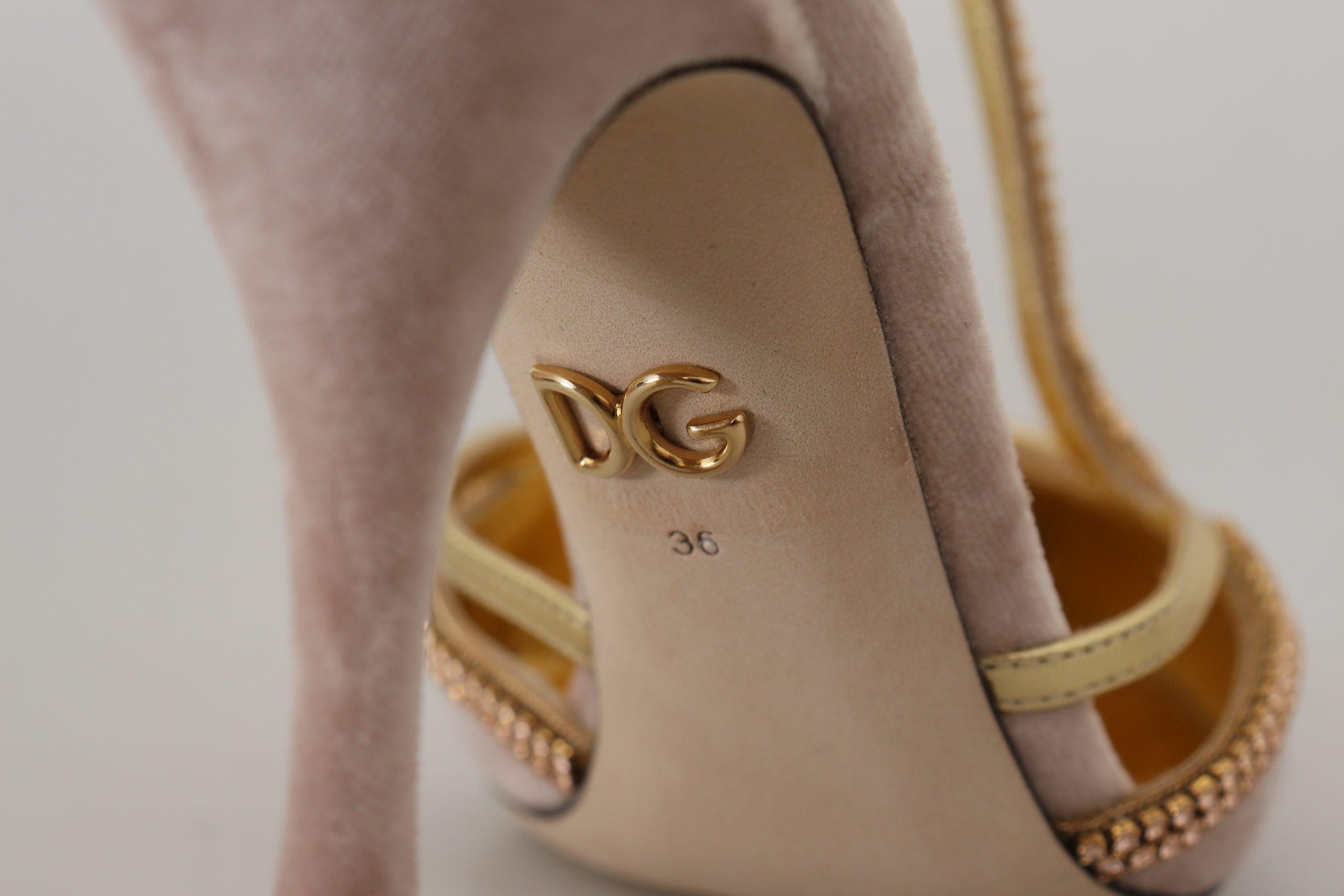 Dolce & Gabbana Pink Crystal T-strap Heels Pumps Shoes Dolce & Gabbana