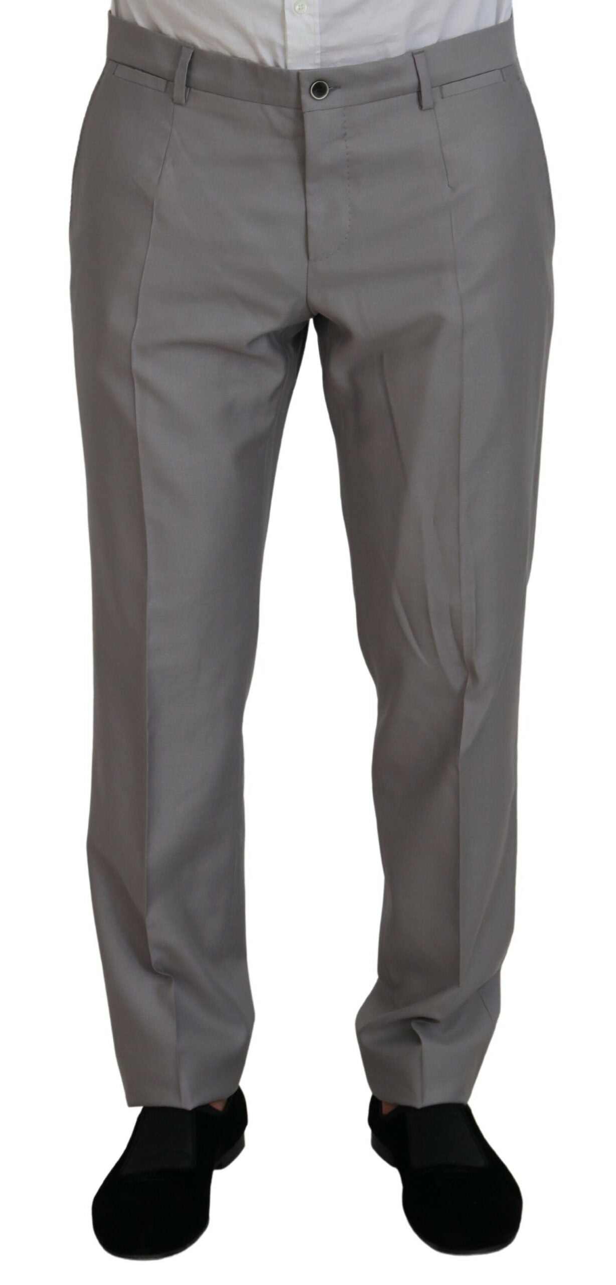 Dolce & Gabbana Silver Wool Silk 3 Piece Slim Fit Suit Dolce & Gabbana