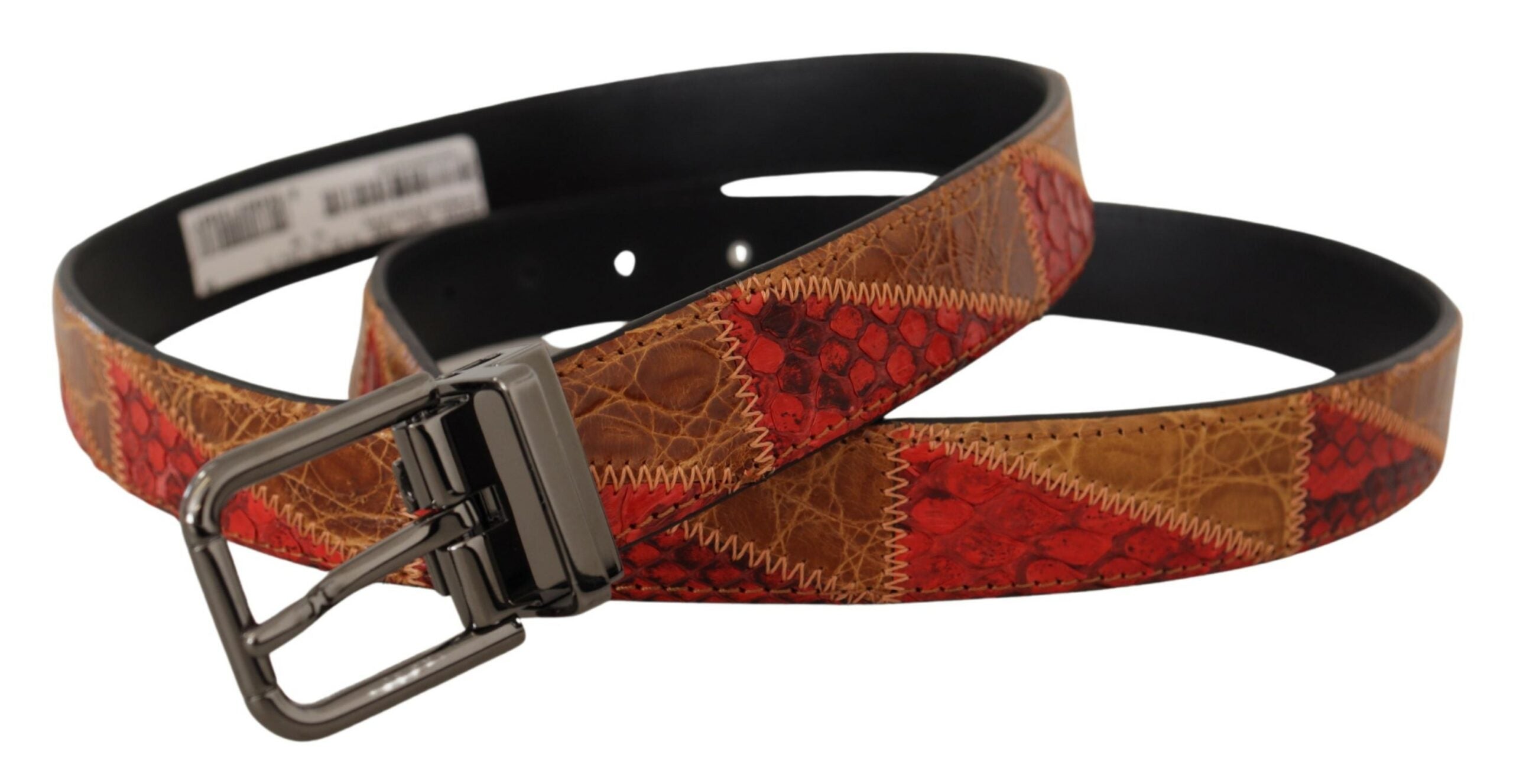 Dolce & Gabbana Multicolor Exotic Vintage Chrome Buckle Belt Dolce & Gabbana