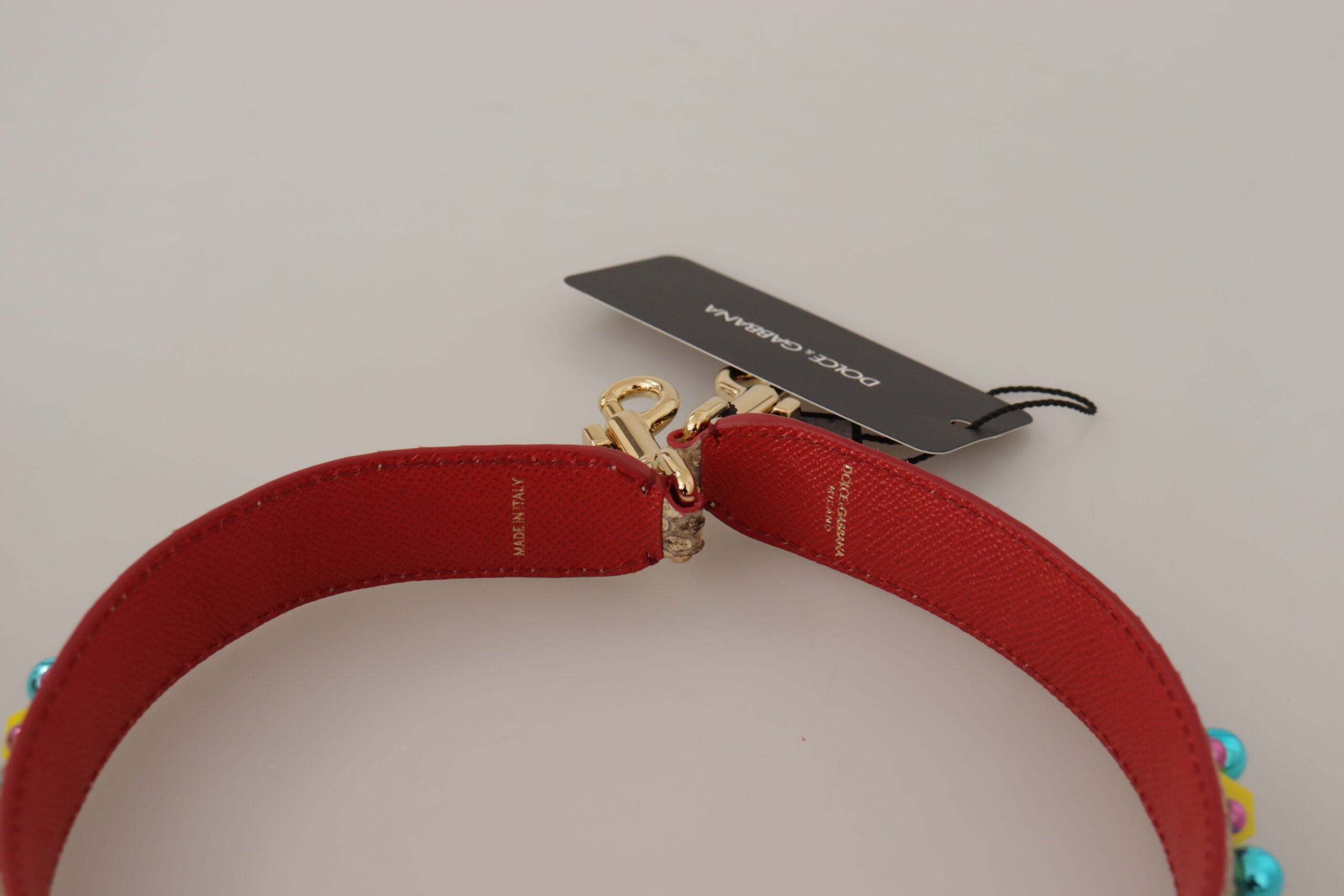 Dolce & Gabbana Beige Python Leather Crystals Shoulder Strap Dolce & Gabbana