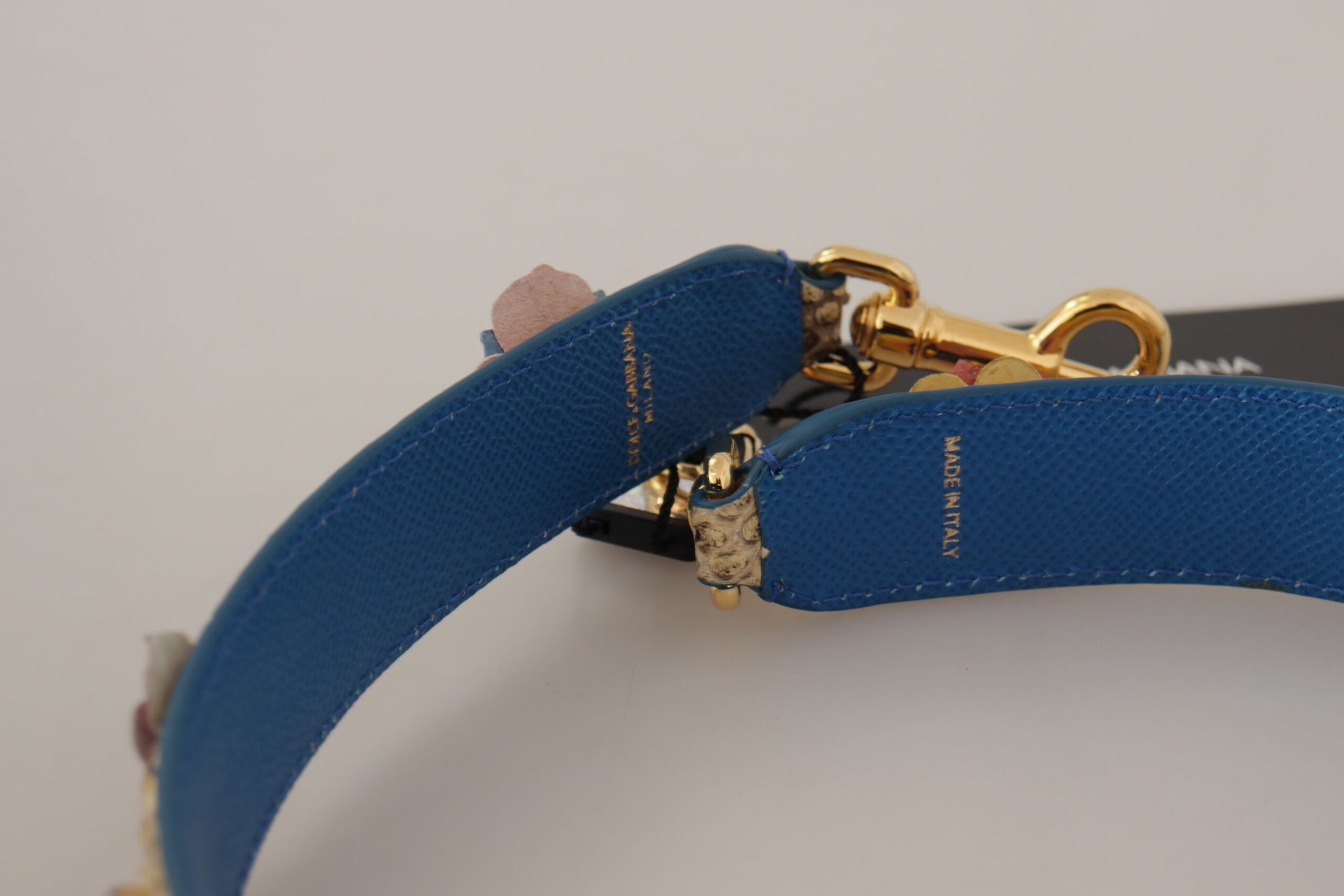 Dolce & Gabbana Beige Python Leather Floral Studded Shoulder Strap Dolce & Gabbana