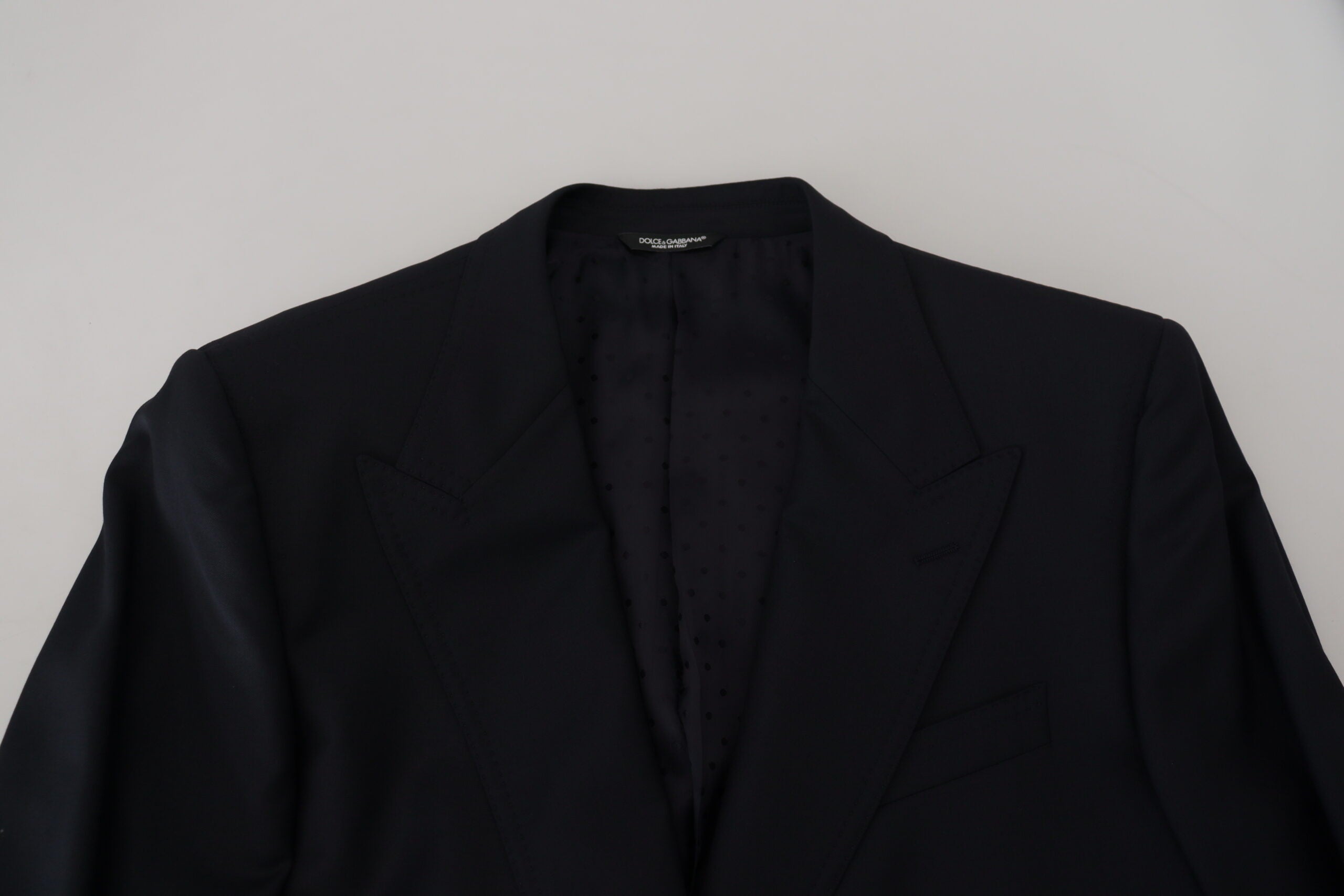 Dolce & Gabbana Dark Blue Wool Formal Sicilia Blazer Dolce & Gabbana