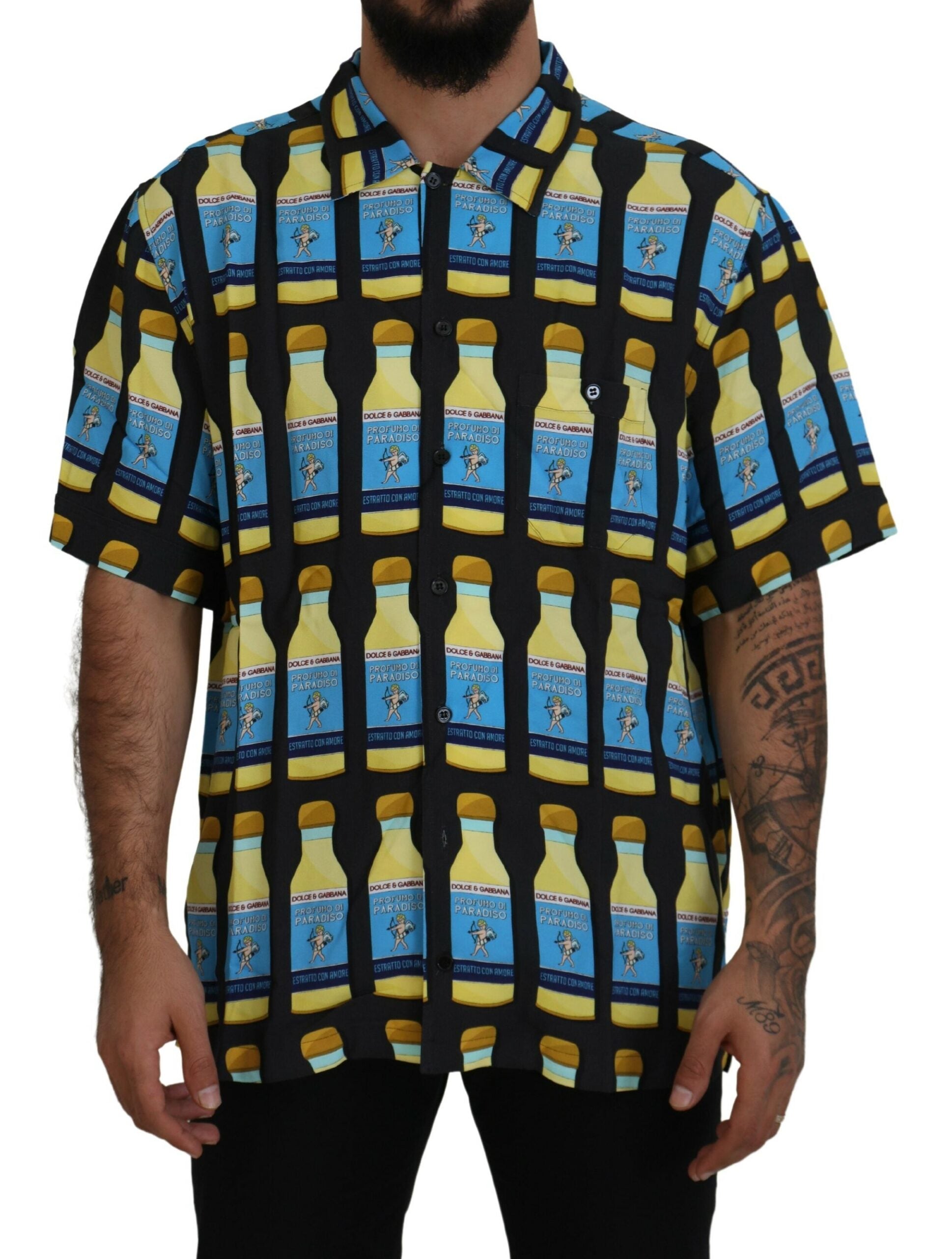 Dolce & Gabbana Multicolor Printed Viscose Casual Shirt Dolce & Gabbana