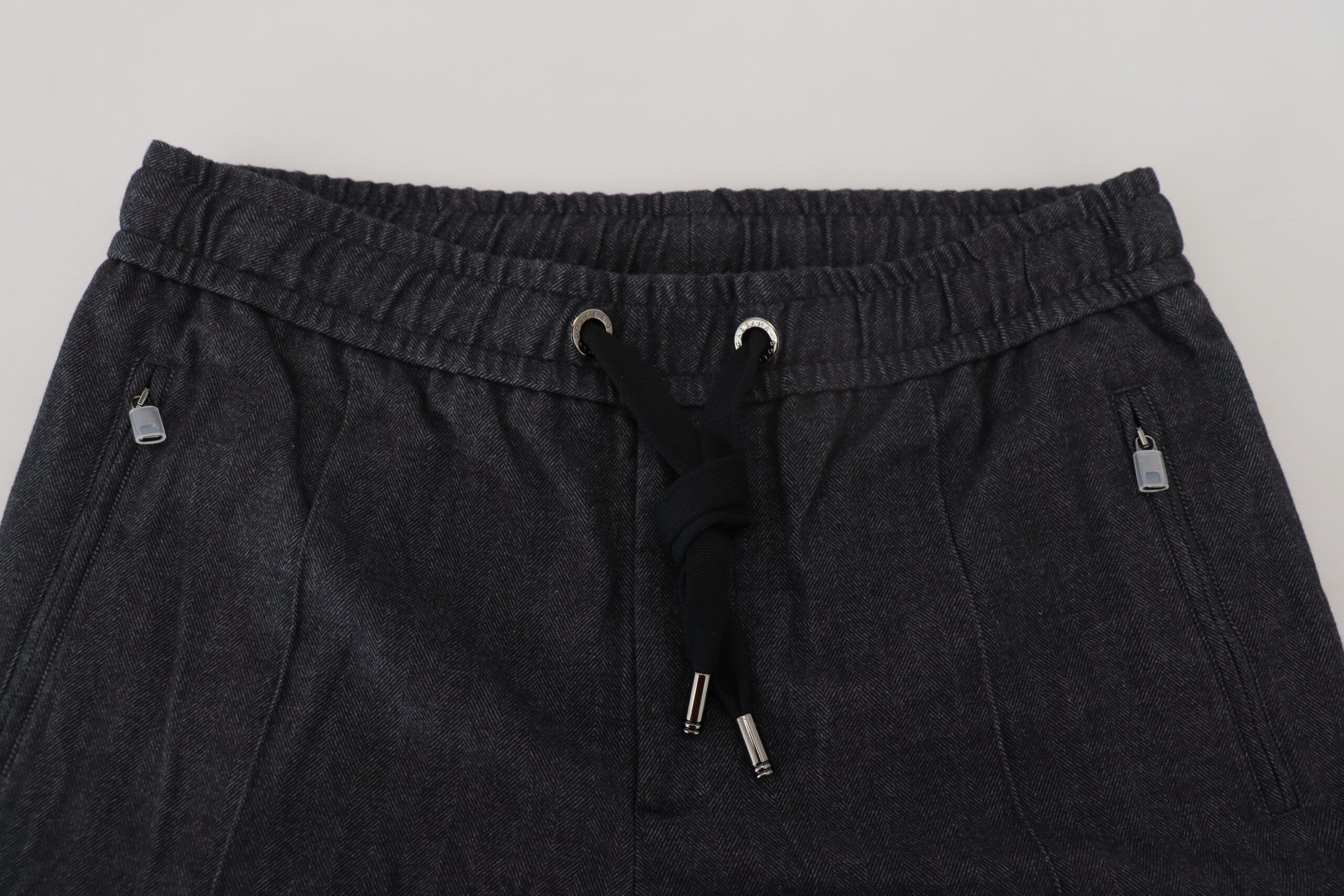 Dolce & Gabbana Grey Cotton Tapered Cotton Pants Dolce & Gabbana