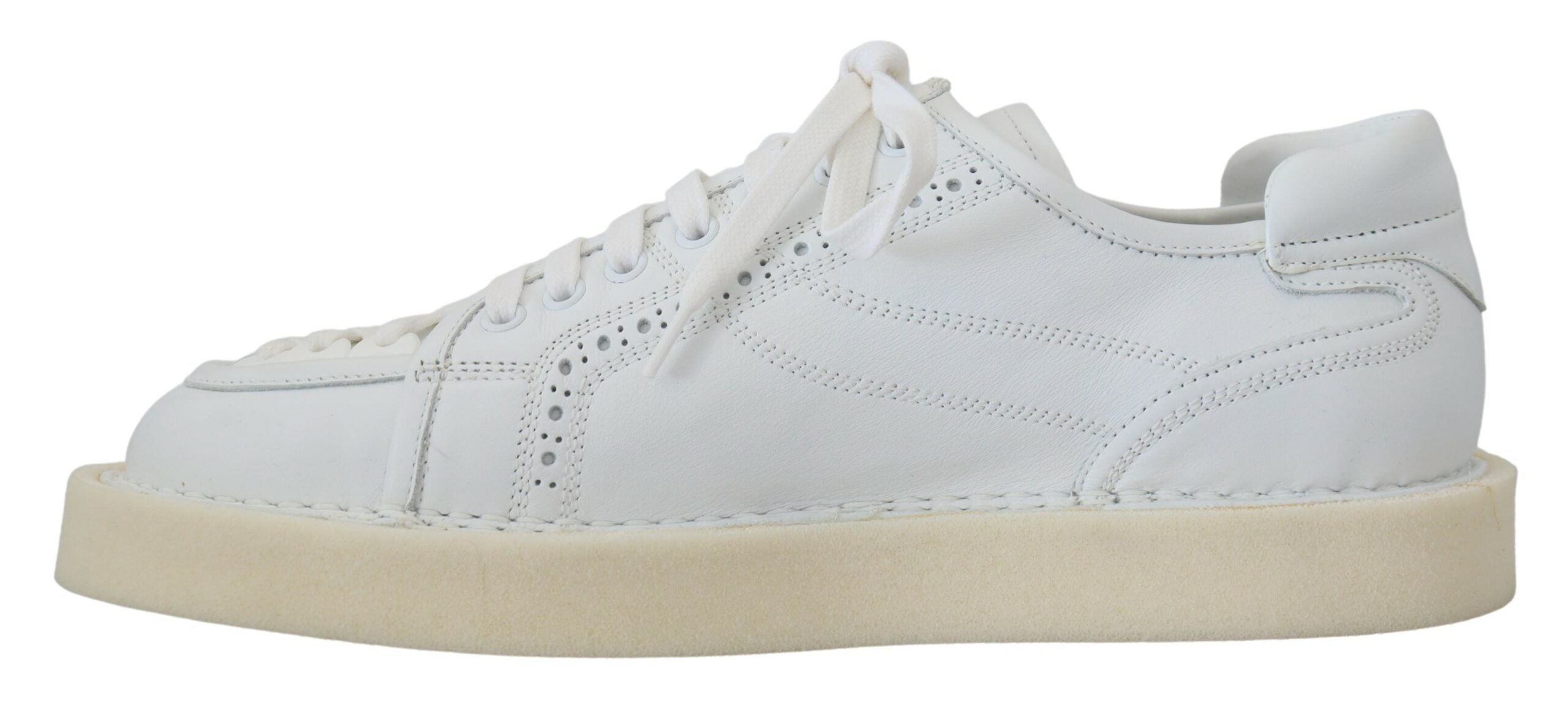 Dolce & Gabbana White Leather Low Top Oxford Sneakers Casual Shoes Dolce & Gabbana