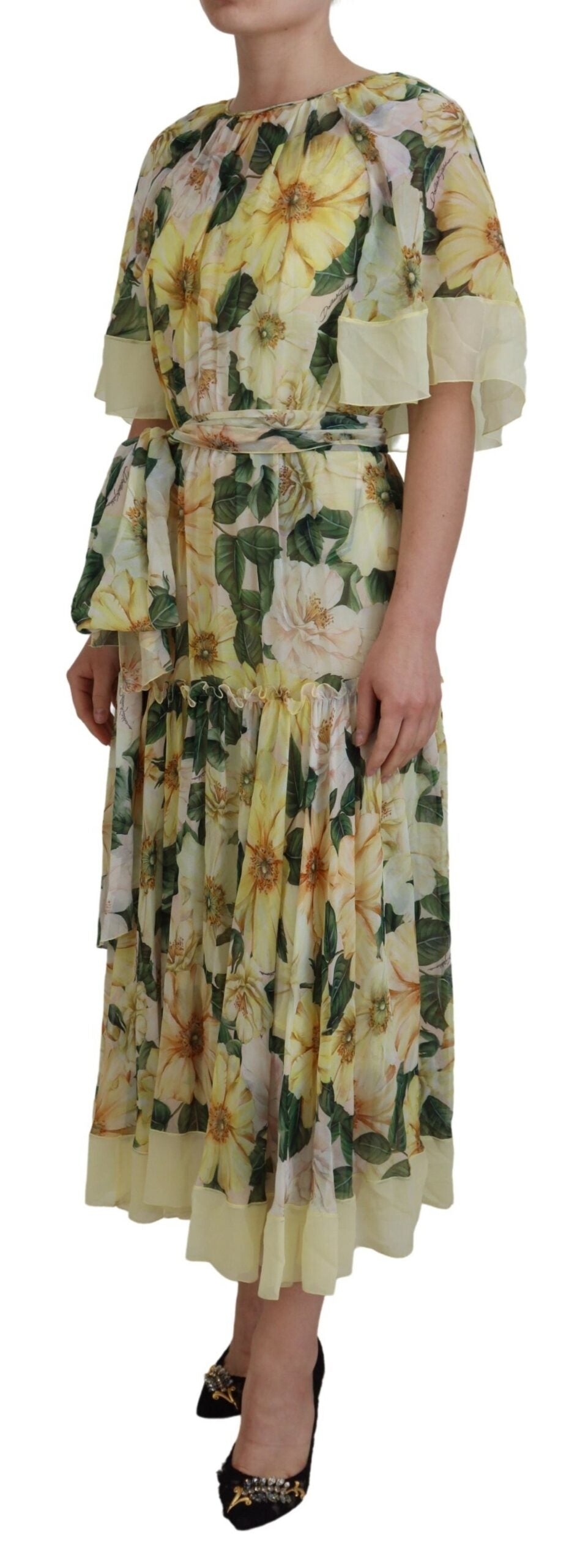 Dolce & Gabbana Multicolor Silk Floral Print Long Maxi Dress Dolce & Gabbana