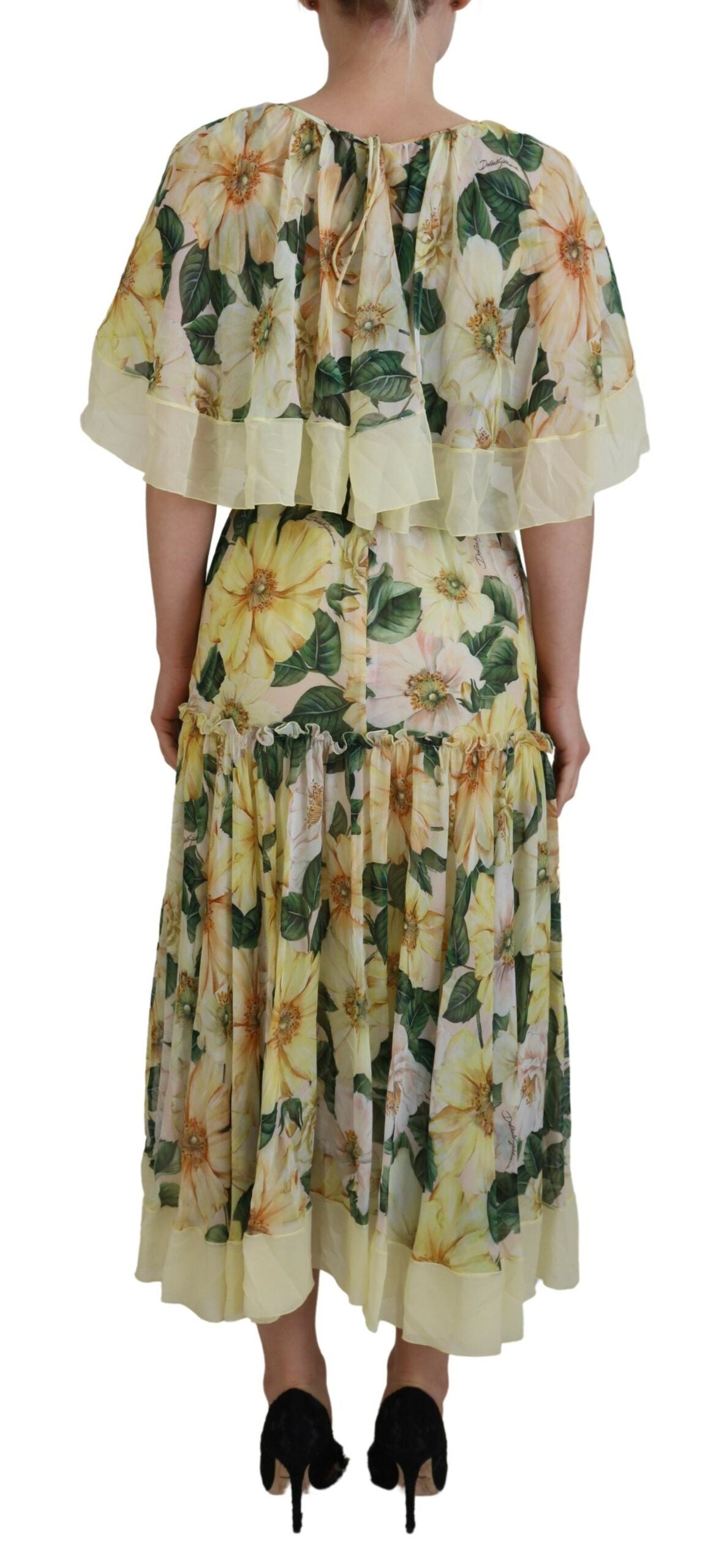 Dolce & Gabbana Multicolor Silk Floral Print Long Maxi Dress Dolce & Gabbana