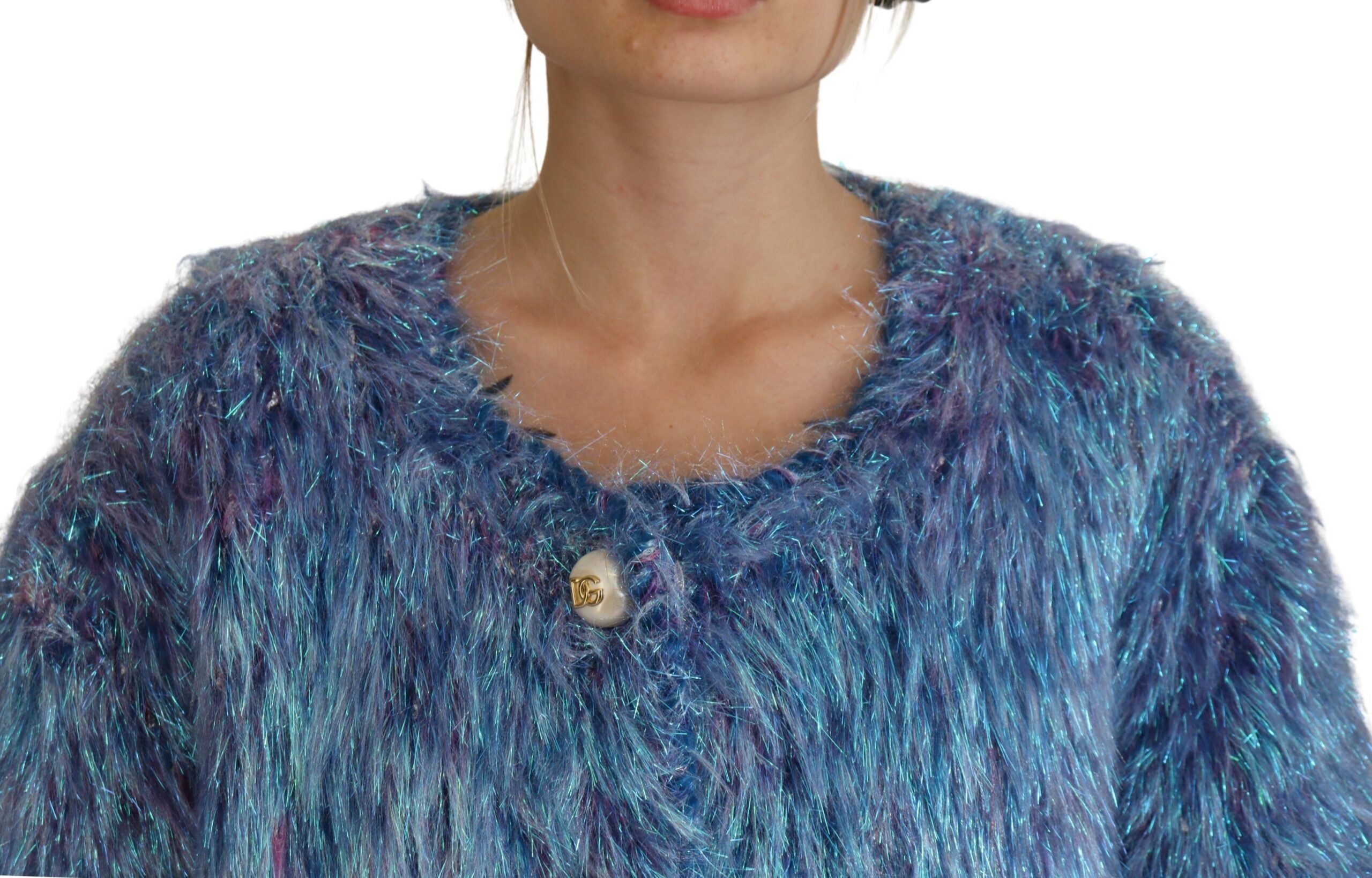 Dolce & Gabbana Multicolor Polyester Fringes Coat Jacket Dolce & Gabbana