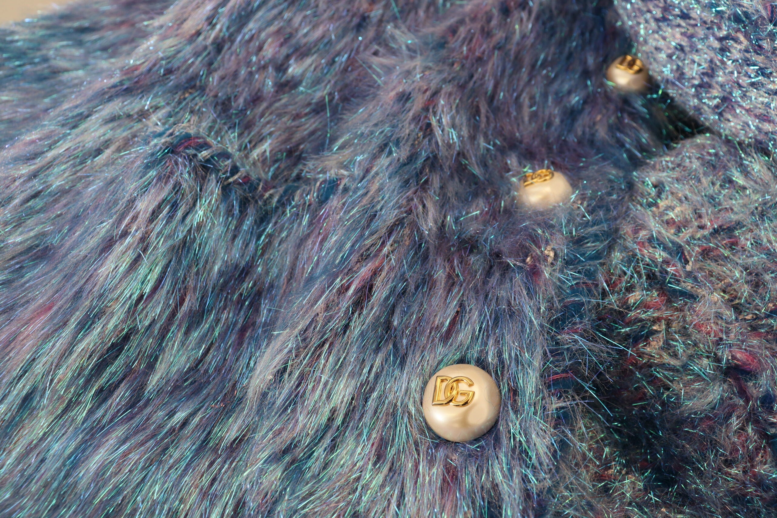 Dolce & Gabbana Multicolor Polyester Fringes Coat Jacket Dolce & Gabbana