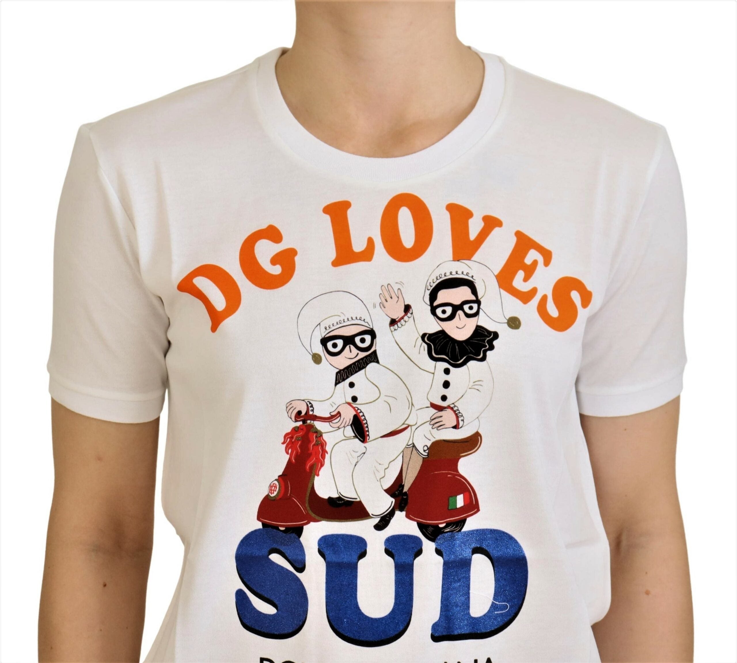 Dolce & Gabbana White Cotton DG Loves SUD T-shirt Dolce & Gabbana