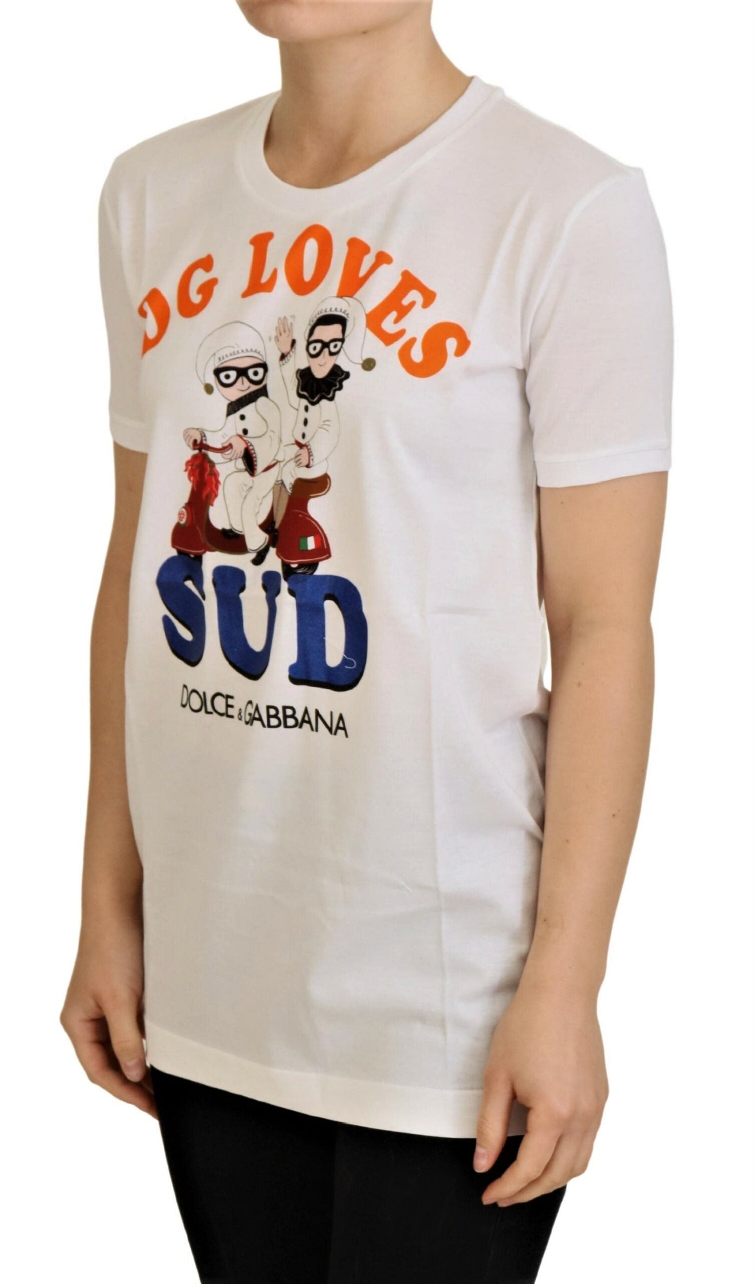 Dolce & Gabbana White Cotton DG Loves SUD T-shirt Dolce & Gabbana