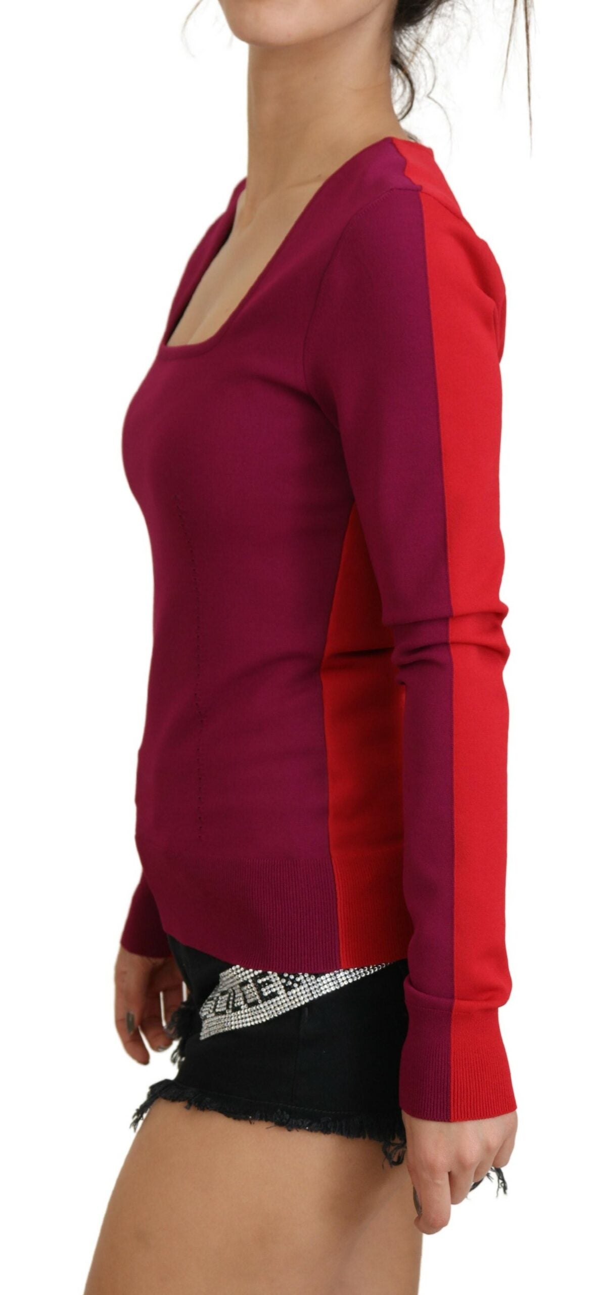 Dolce & Gabbana Multicolor Viscose Square Neck Pullover Sweater Dolce & Gabbana