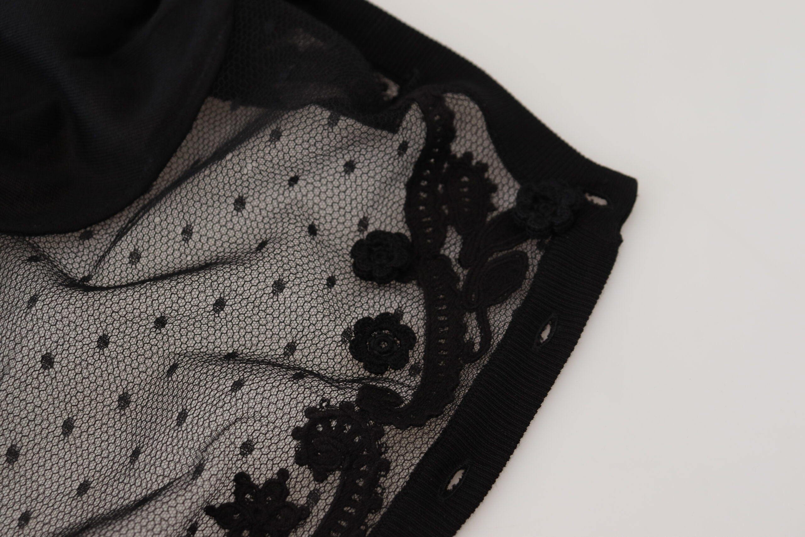 Dolce & Gabbana Black Floral Lace Button Cardigan Sweater Dolce & Gabbana