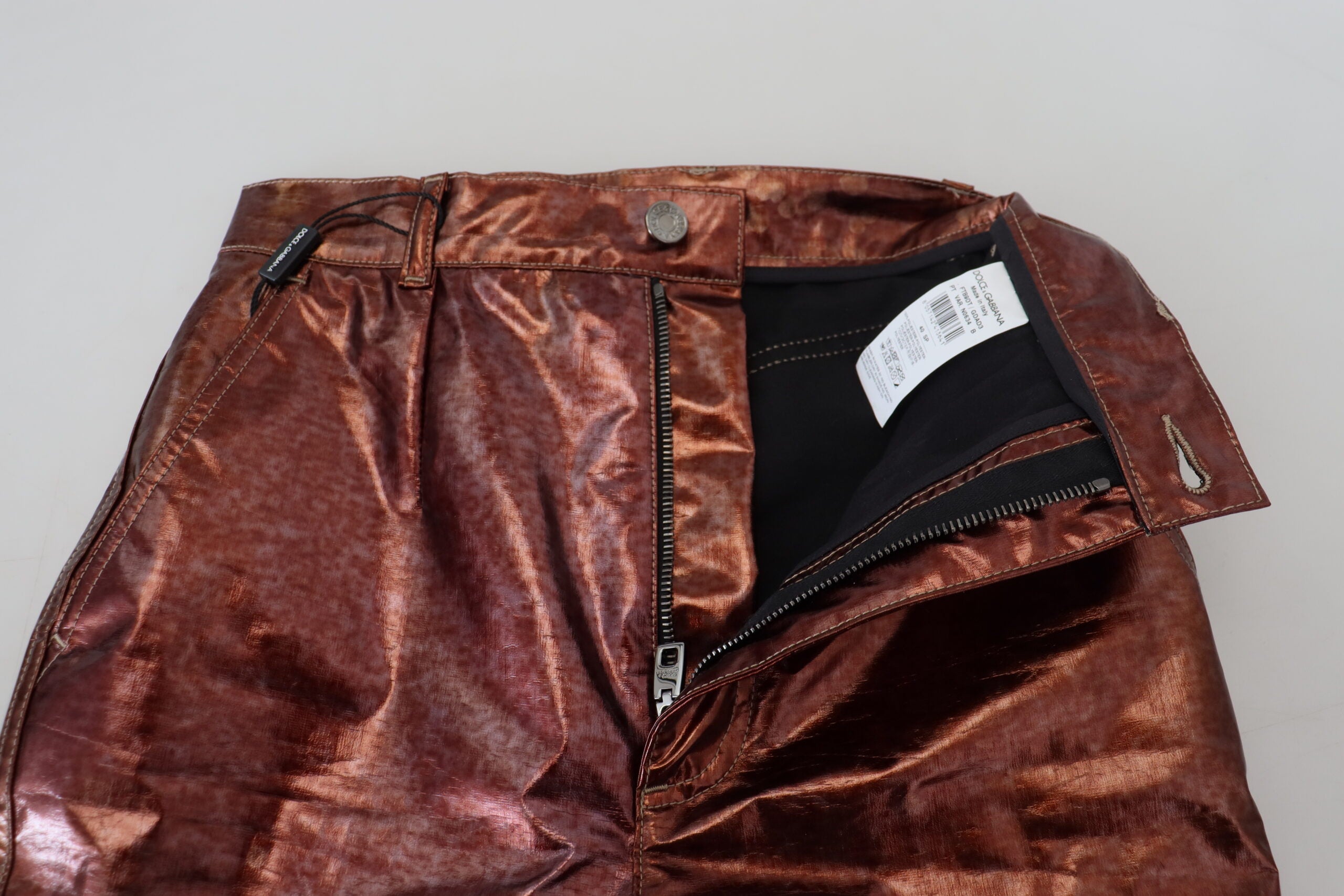 Dolce & Gabbana Metallic Bronze High Waist Skinny Jeans Dolce & Gabbana