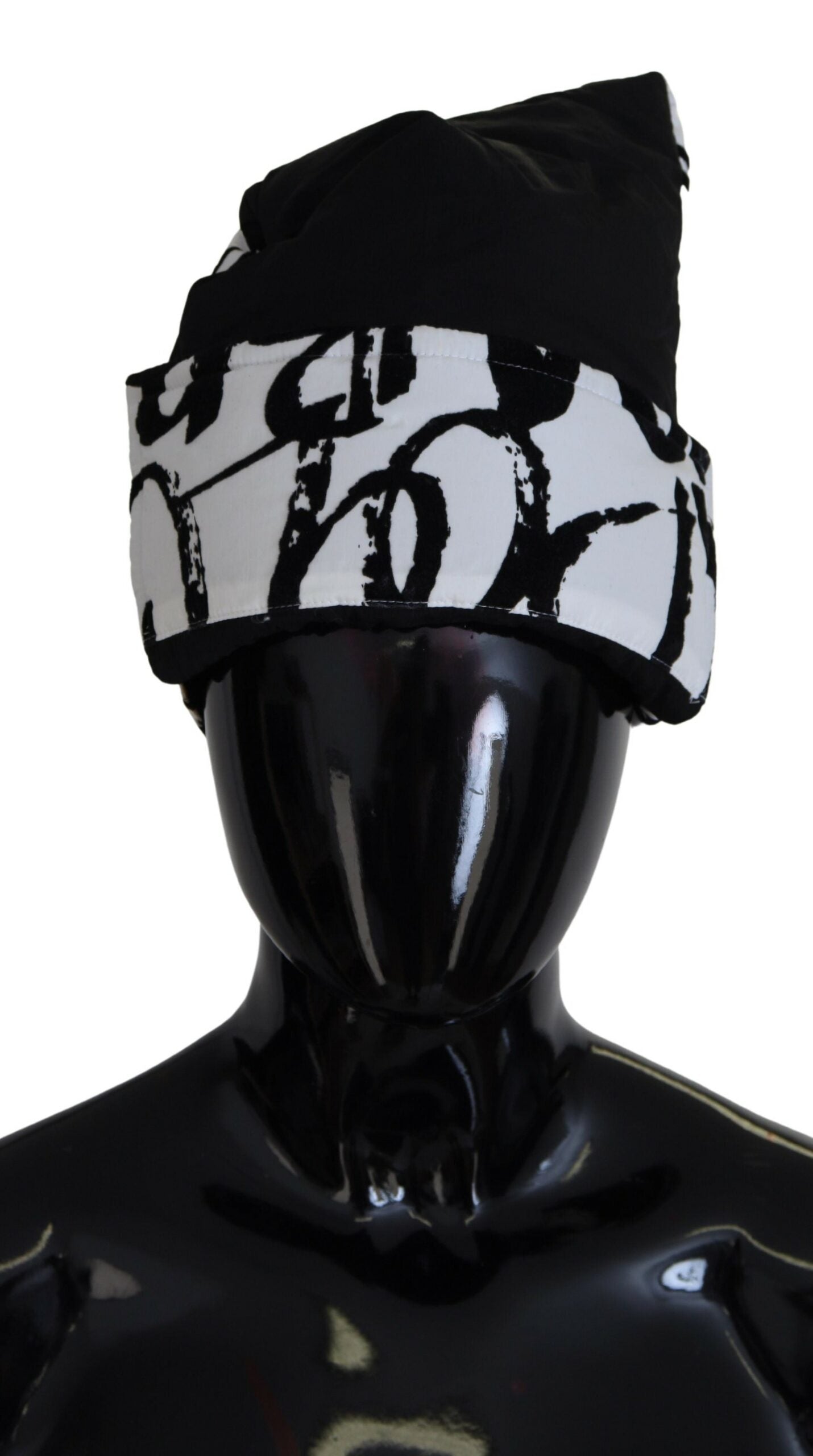 Dolce & Gabbana White Printed Nylon Women Winter Beanie Cap Hat Dolce & Gabbana
