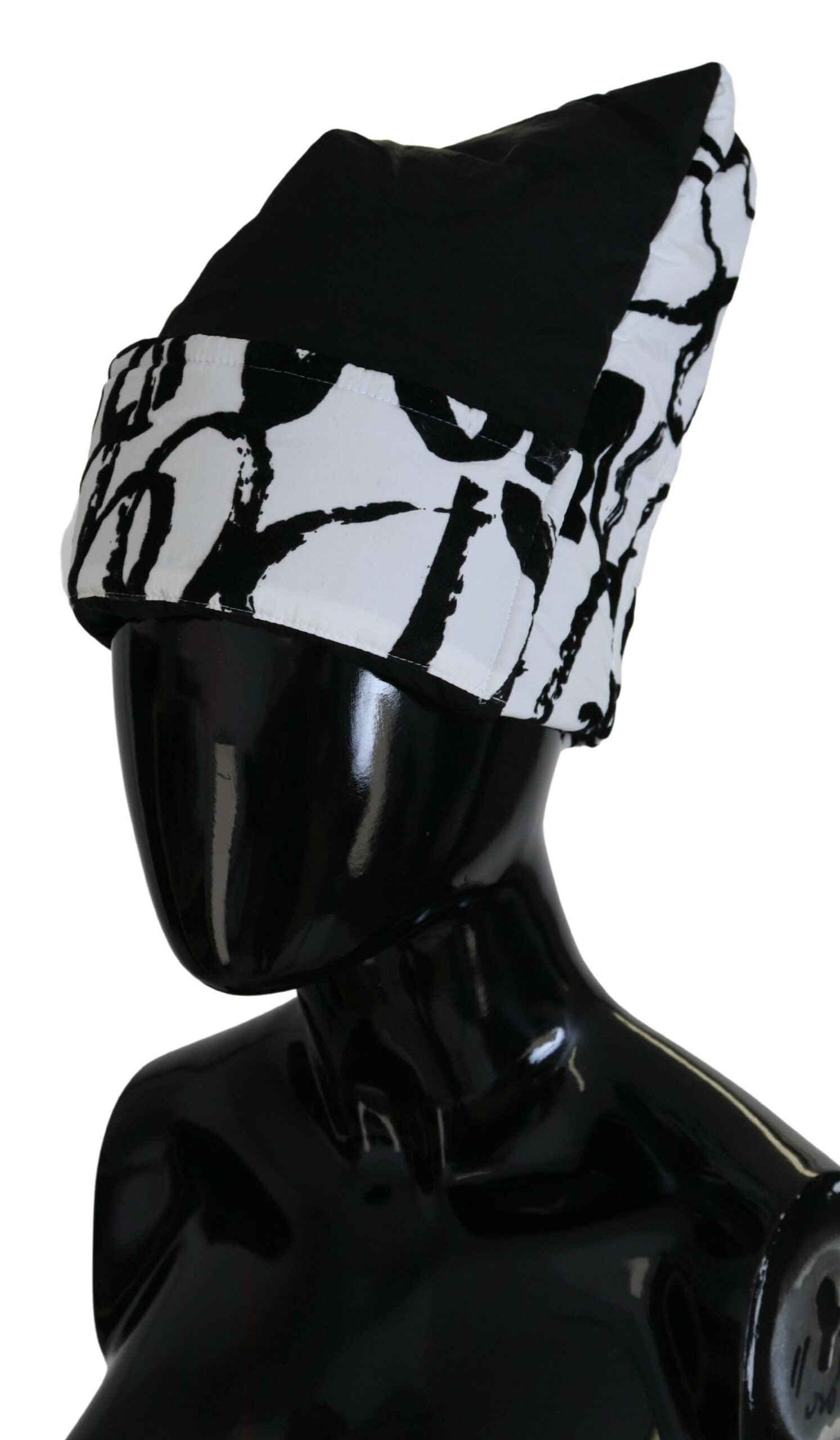 Dolce & Gabbana White Printed Nylon Women Winter Beanie Cap Hat Dolce & Gabbana