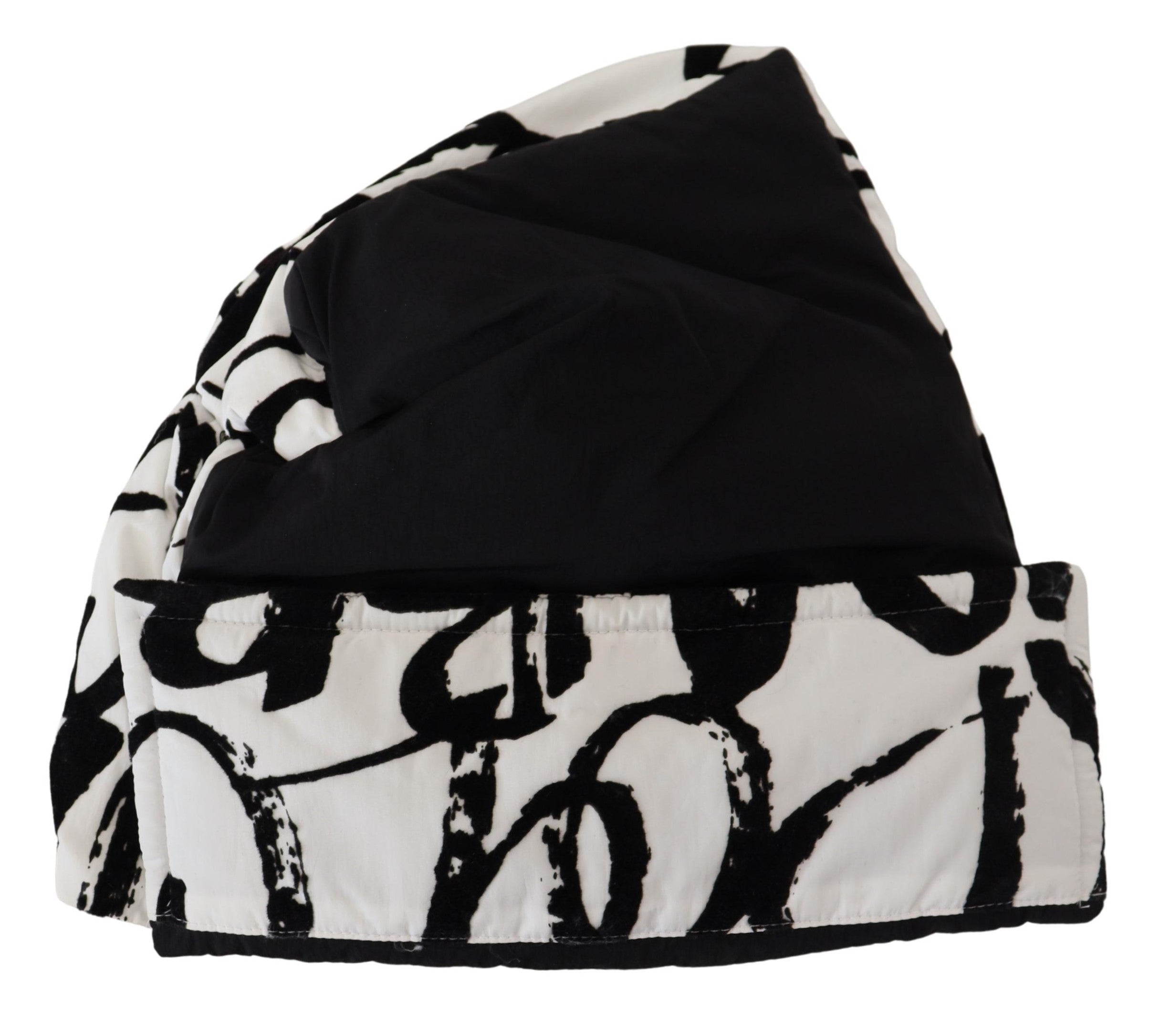 Dolce & Gabbana White Printed Nylon Women Winter Beanie Cap Hat Dolce & Gabbana