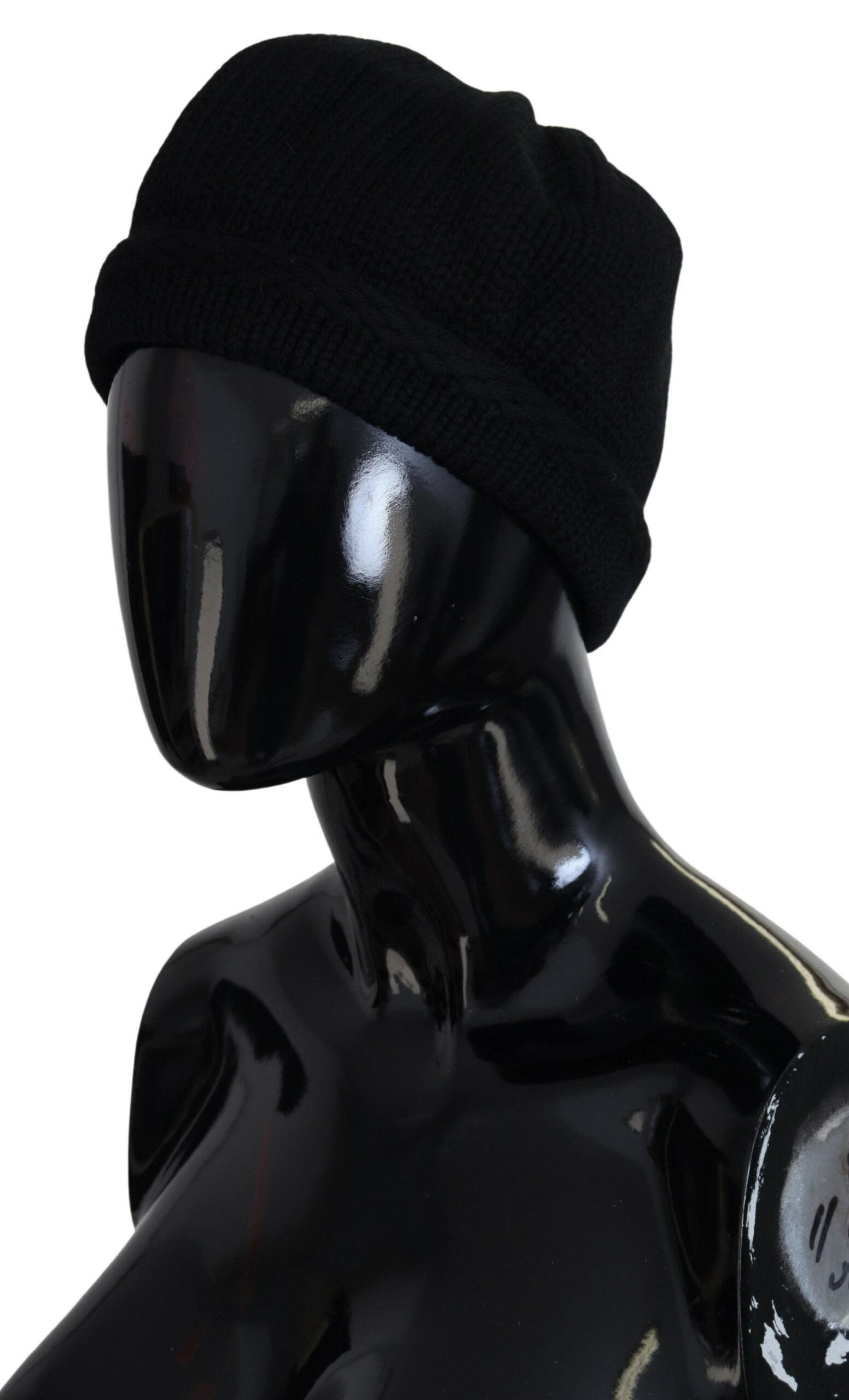 Dolce & Gabbana Black Virgin Wool Women Winter Beanie Cap Hat Dolce & Gabbana