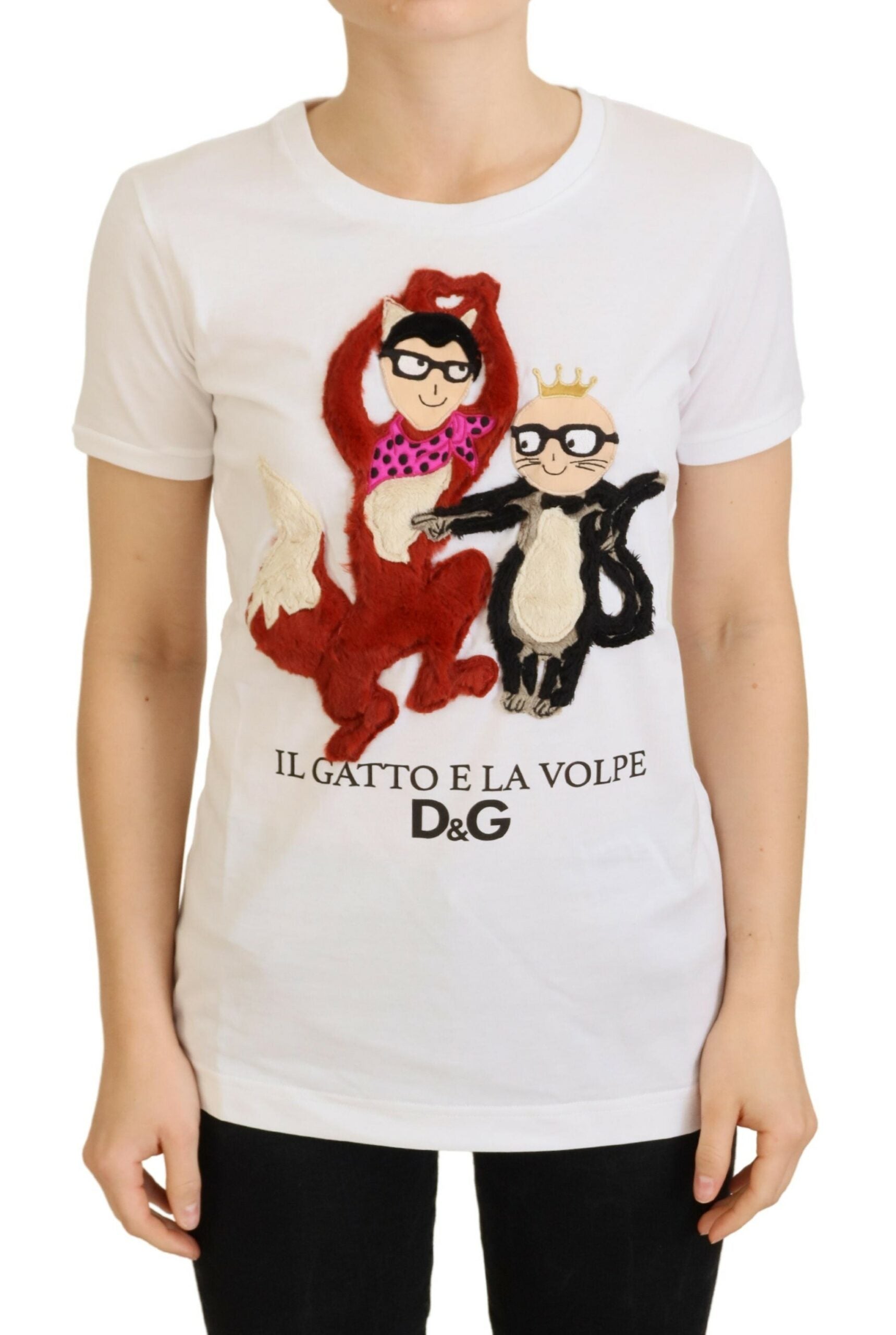 Dolce & Gabbana T-shirt Top White Textured Short Sleeve Dolce & Gabbana