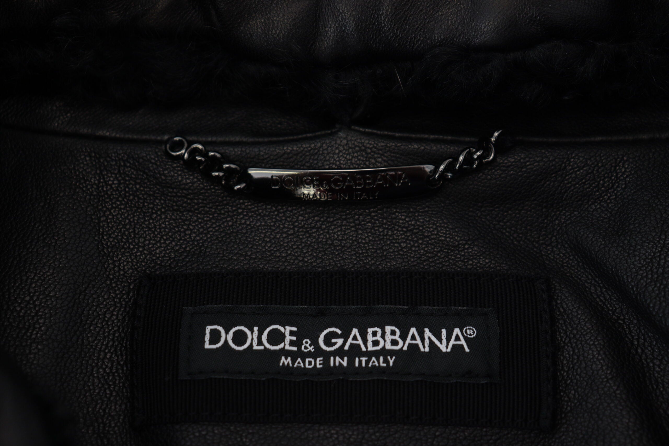 Dolce & Gabbana Black Lamb Leather Collared Men Coat Jacket Dolce & Gabbana