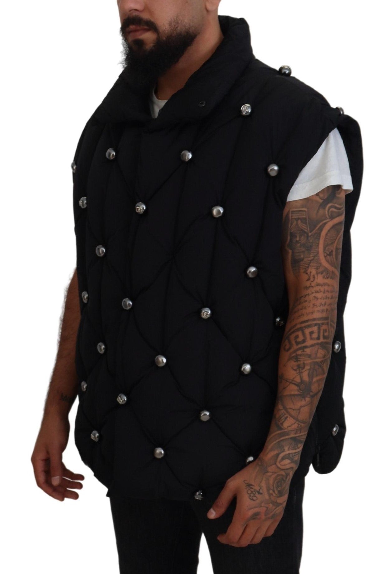 Dolce & Gabbana Black Sleeveless DG Metal Embellishment Jacket Dolce & Gabbana