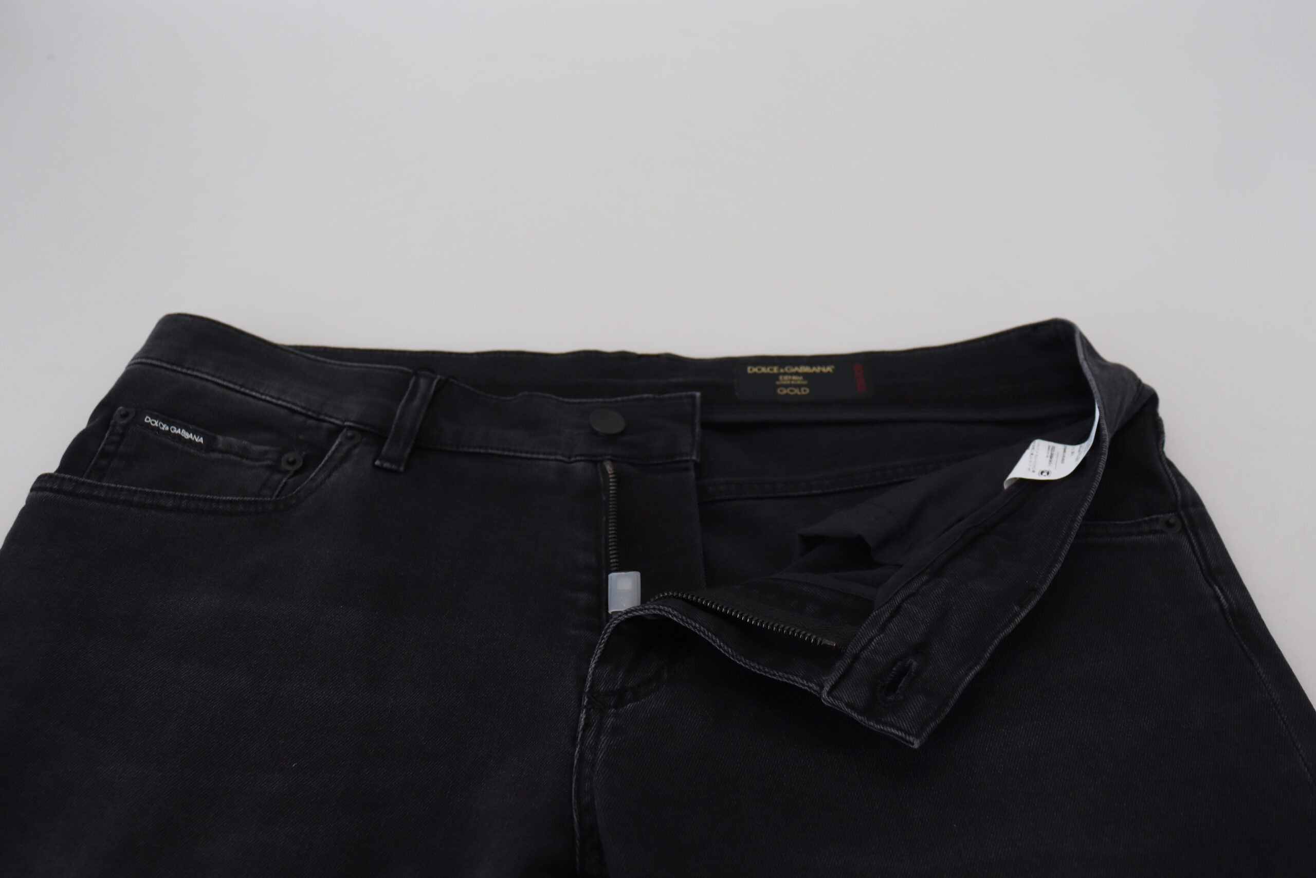 Dolce & Gabbana Black Angel Embroidery Skinny Denim Jeans Dolce & Gabbana