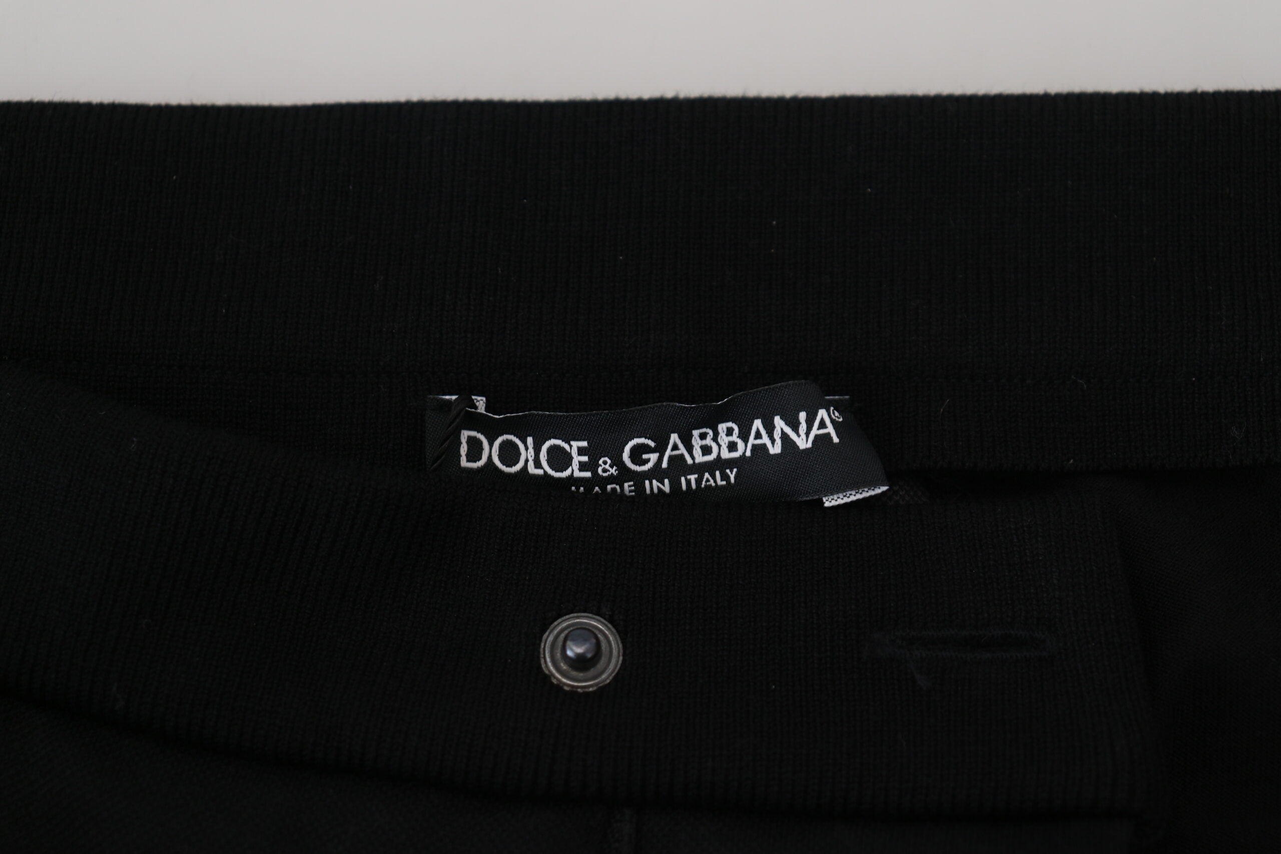 Dolce & Gabbana Black Wool Horseshoe Jogger Pants Dolce & Gabbana