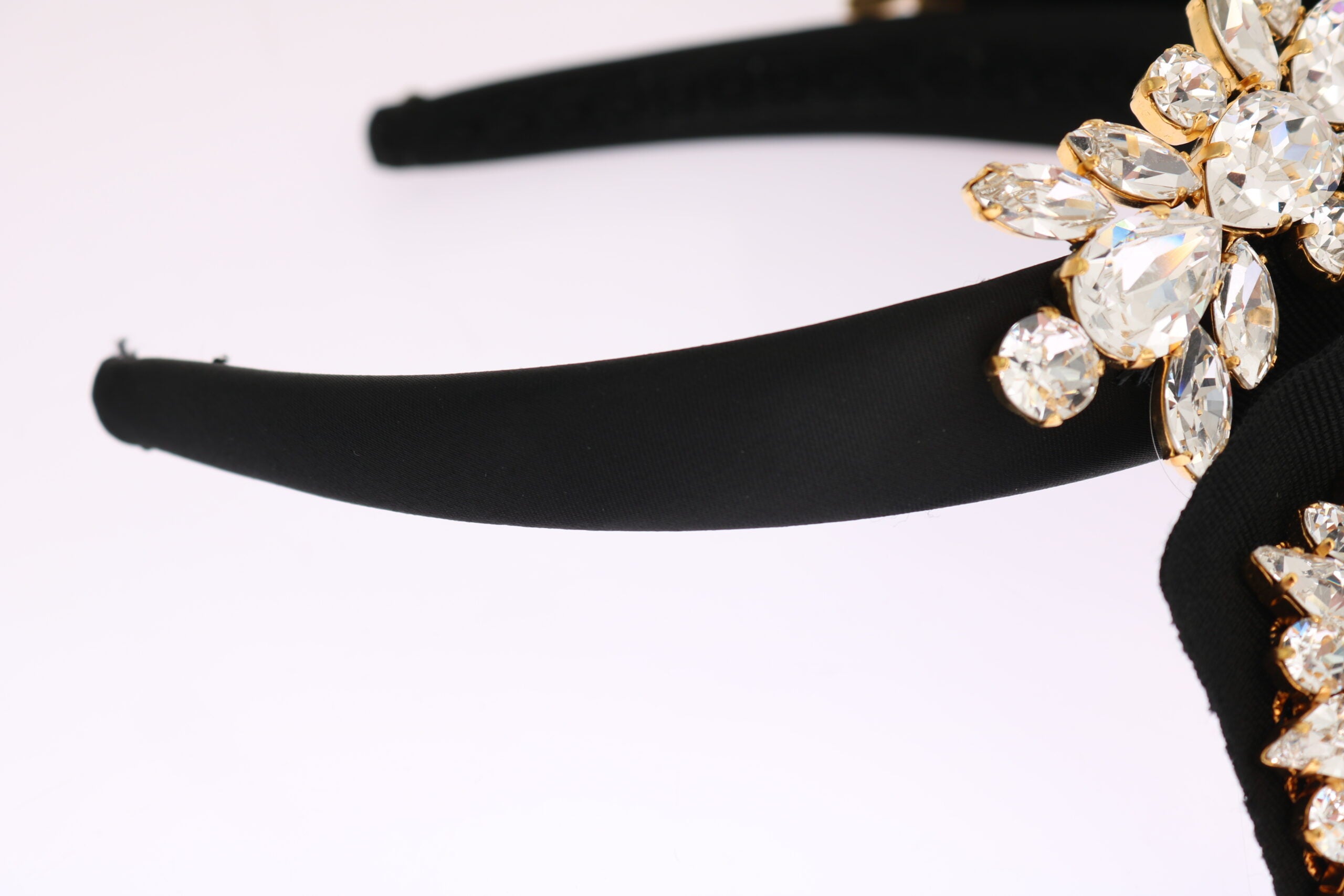 Dolce & Gabbana Black Crystal White Hair Parrucchiera Headband Diadem Dolce & Gabbana