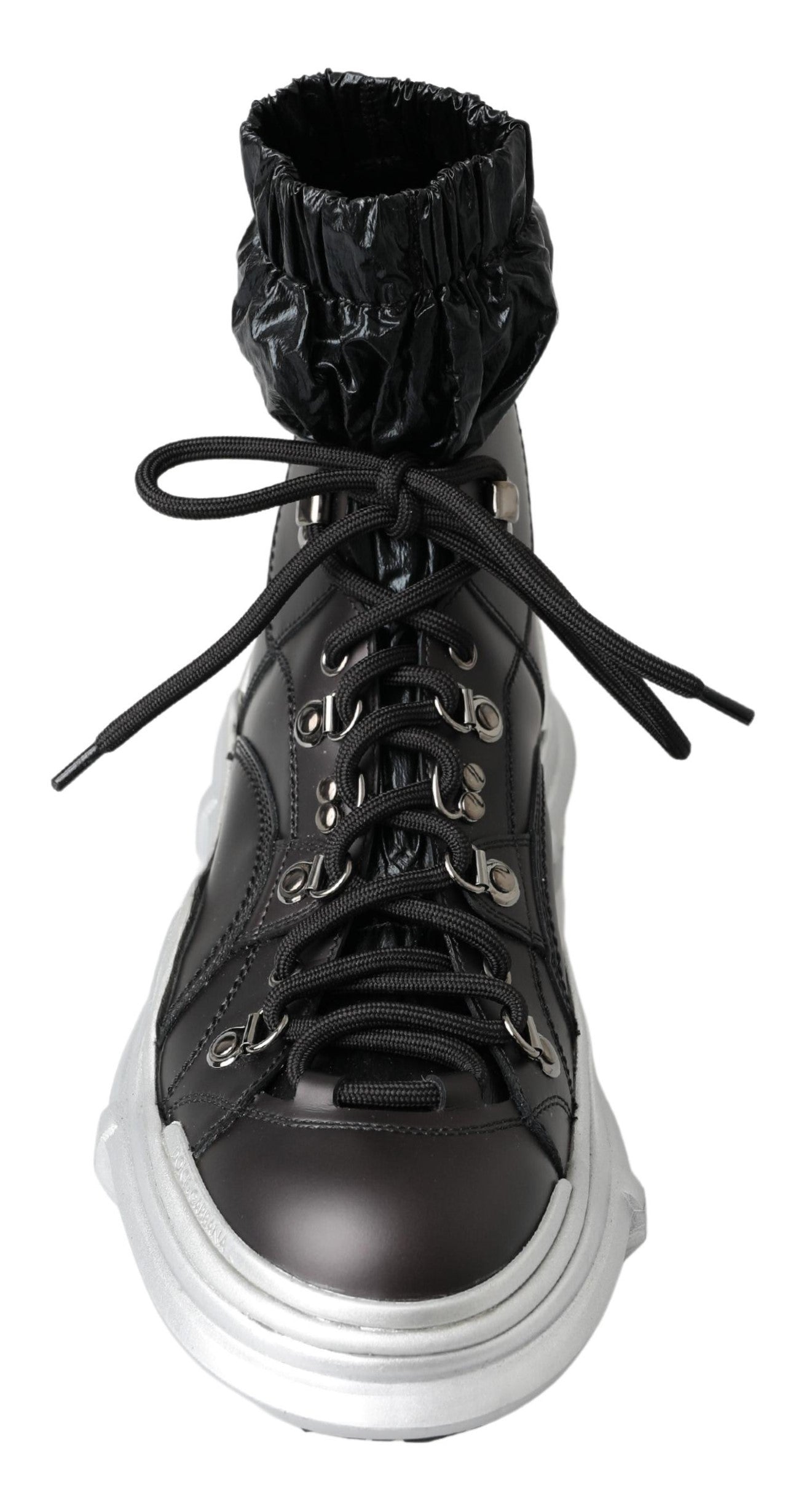 Dolce & Gabbana Black Nylon Galileo High Top Sneakers Shoes Dolce & Gabbana