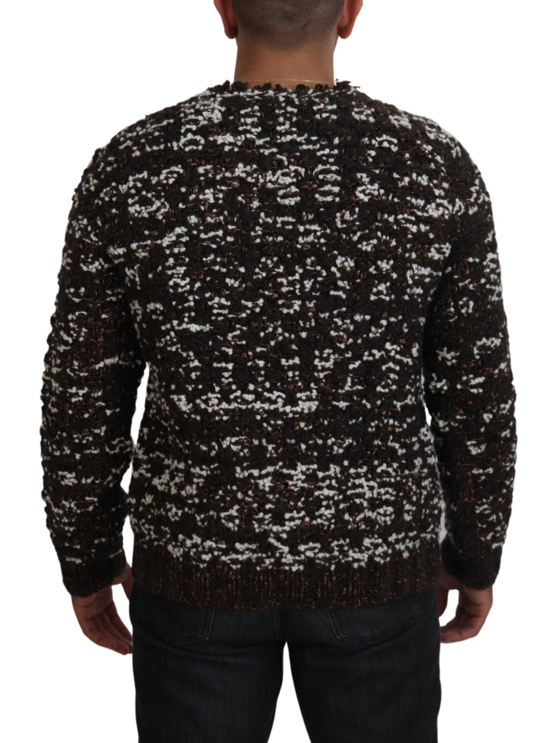 Dolce & Gabbana Brown Knitted Wool Fatto A Mano Sweater Dolce & Gabbana