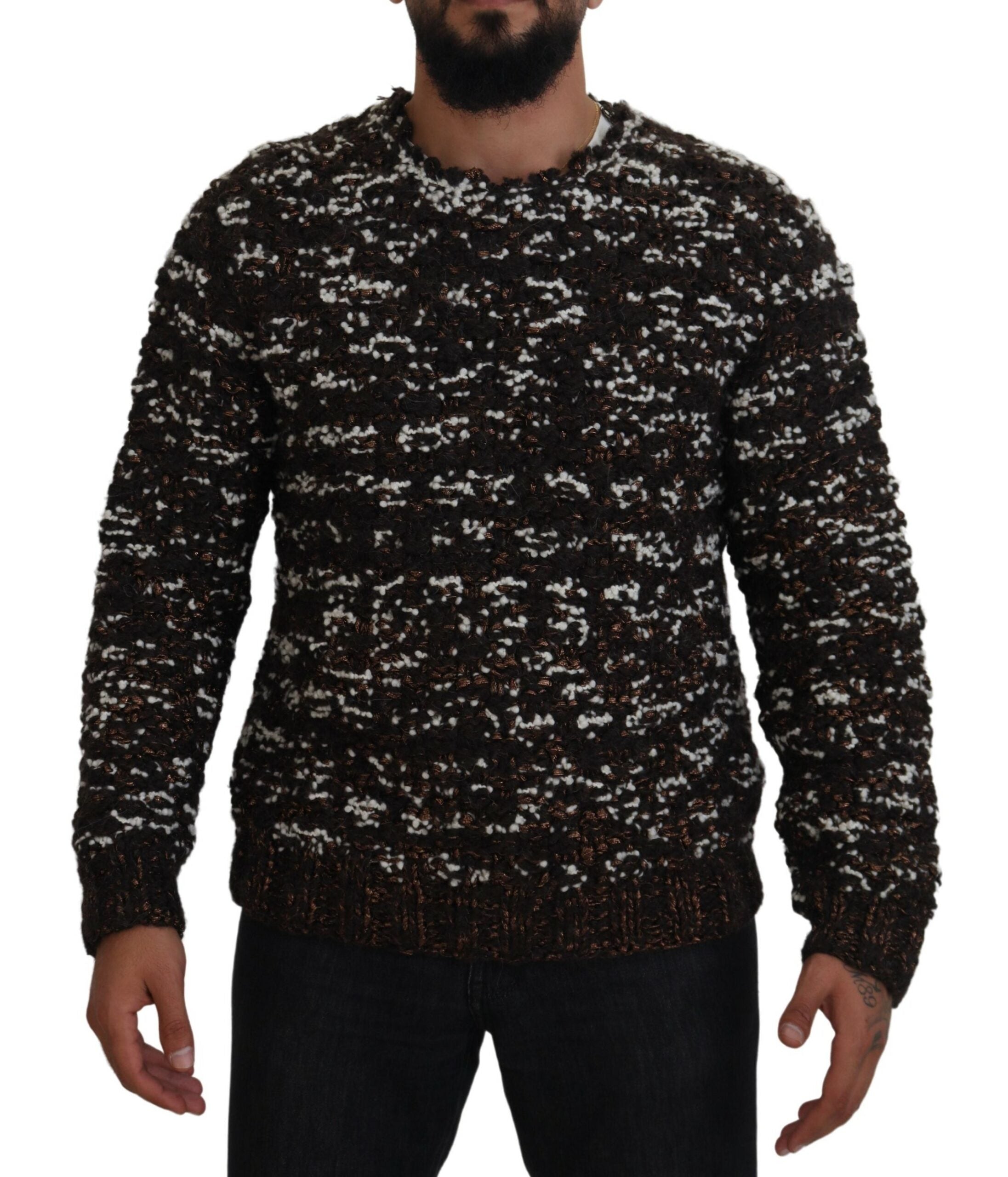 Dolce & Gabbana Brown Knitted Wool Fatto A Mano Sweater Dolce & Gabbana