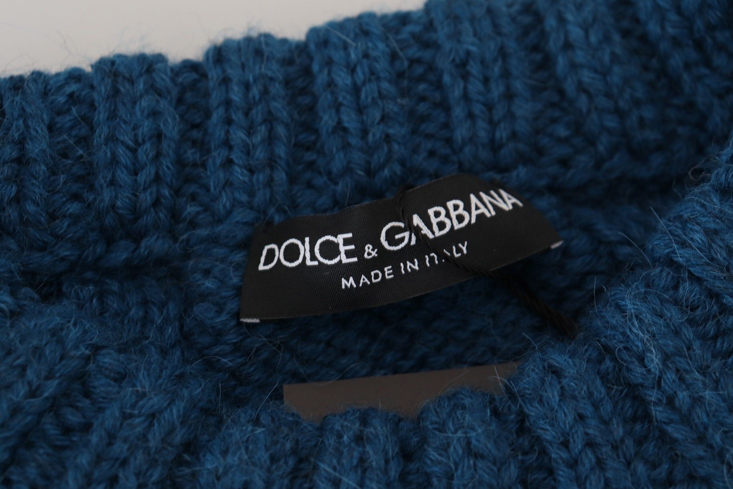 Dolce & Gabbana Blue Knitted Wool Alpaca Pullover Sweater Dolce & Gabbana