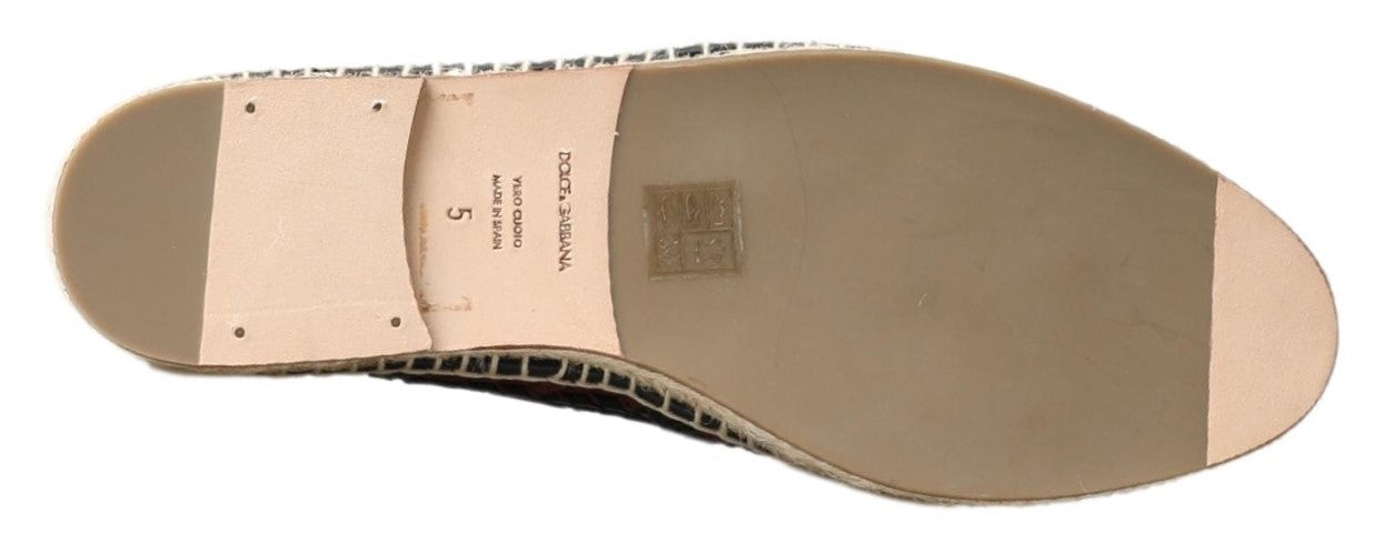 Dolce & Gabbana Black Bordeaux Buffalo Leather Espadrille Shoes Dolce & Gabbana