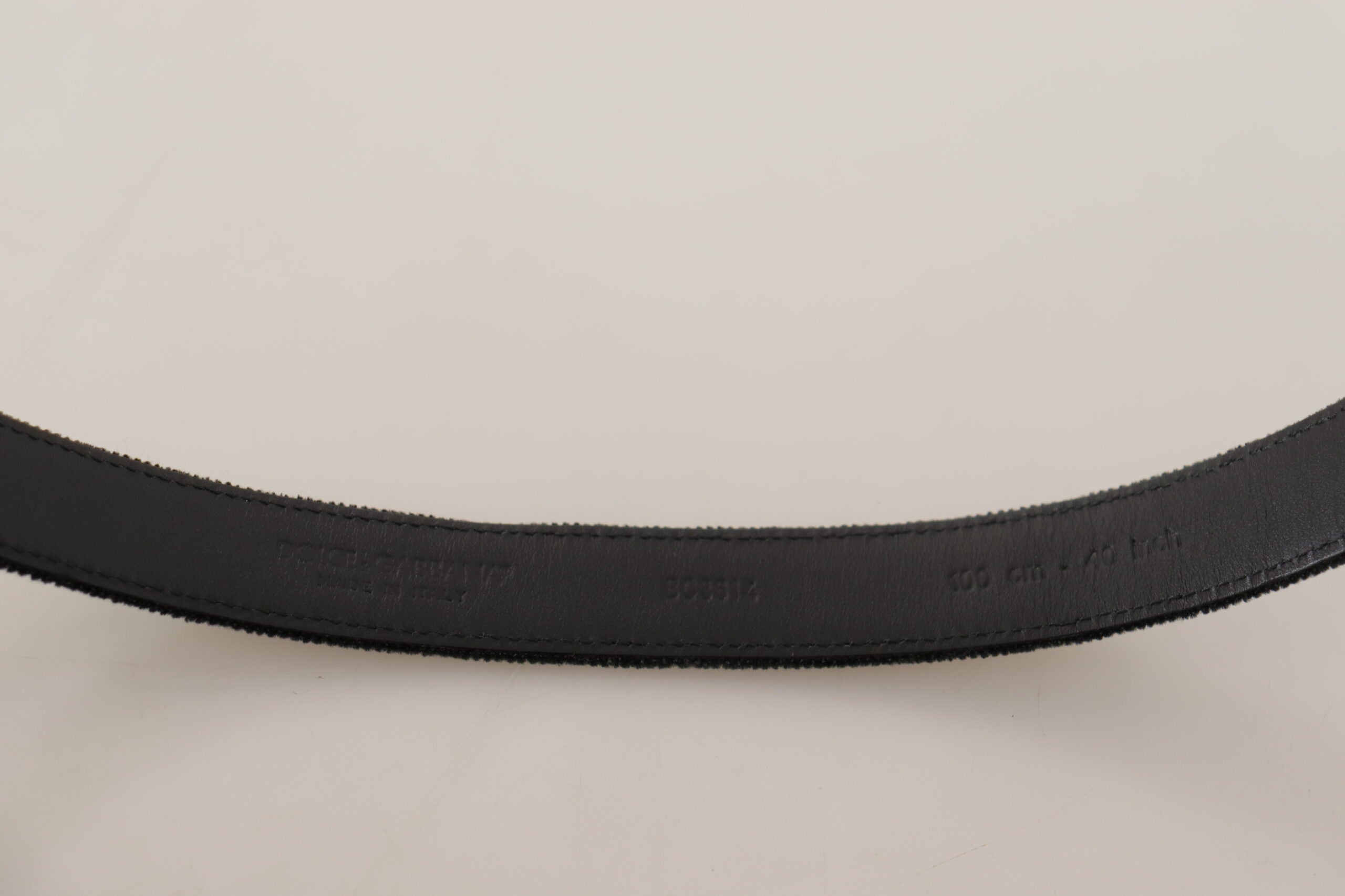 Dolce & Gabbana Black Casual Velvet Silver Metal Logo Buckle Belt Dolce & Gabbana