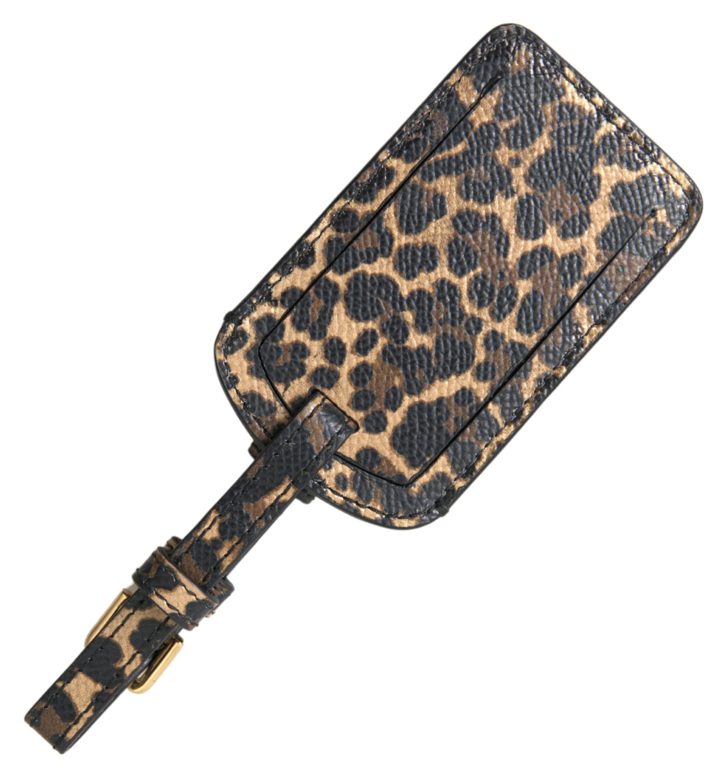Dolce & Gabbana Multicolor Leopard Dauphine Leather DG Logo Luggage Tag Dolce & Gabbana
