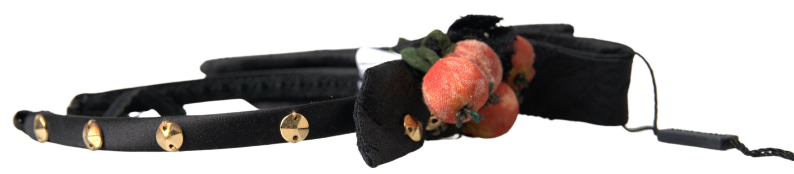 Dolce & Gabbana Black with multicolor Fig Fruit Crystal Tiara Diadem Headband Dolce & Gabbana