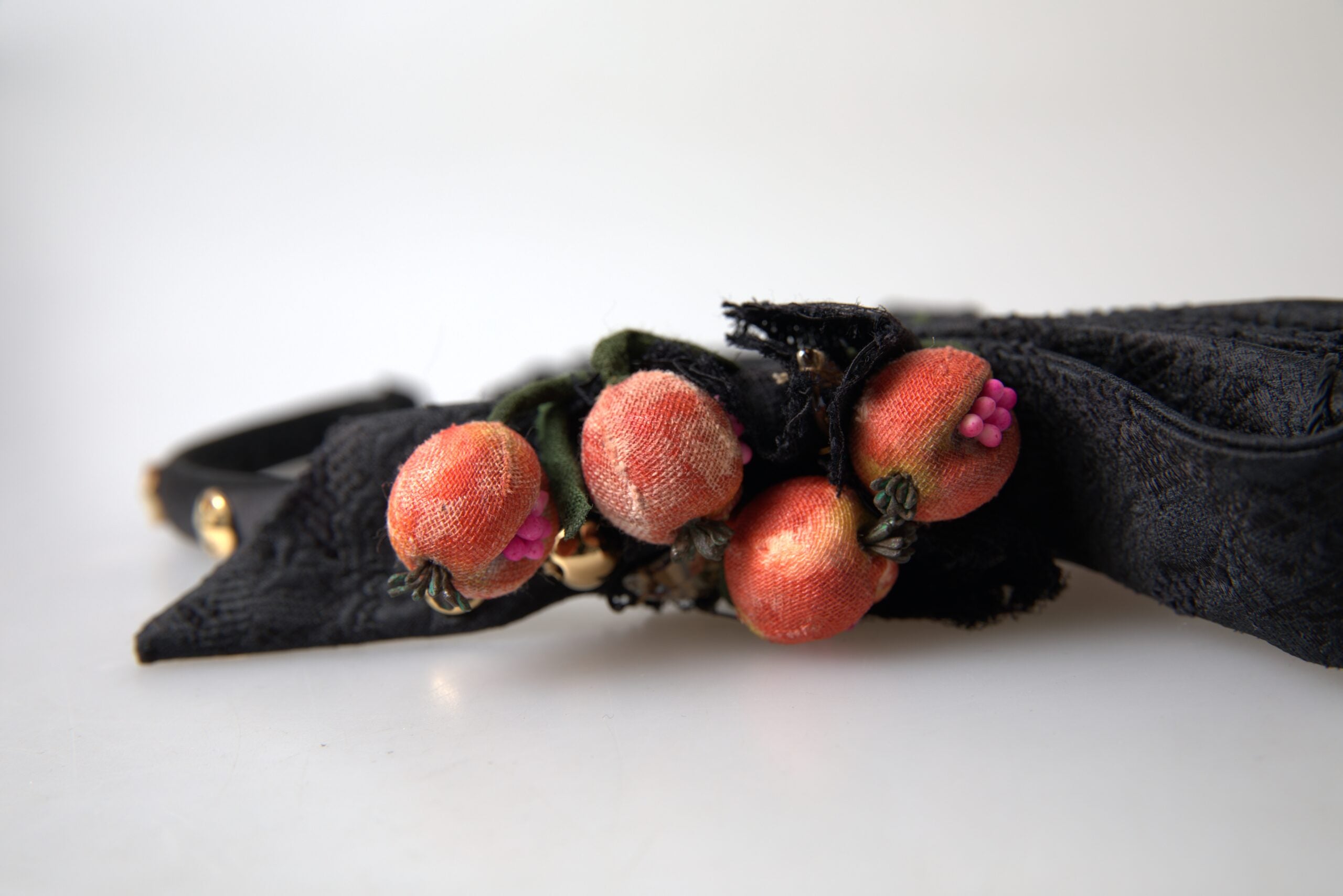 Dolce & Gabbana Black with multicolor Fig Fruit Crystal Tiara Diadem Headband Dolce & Gabbana