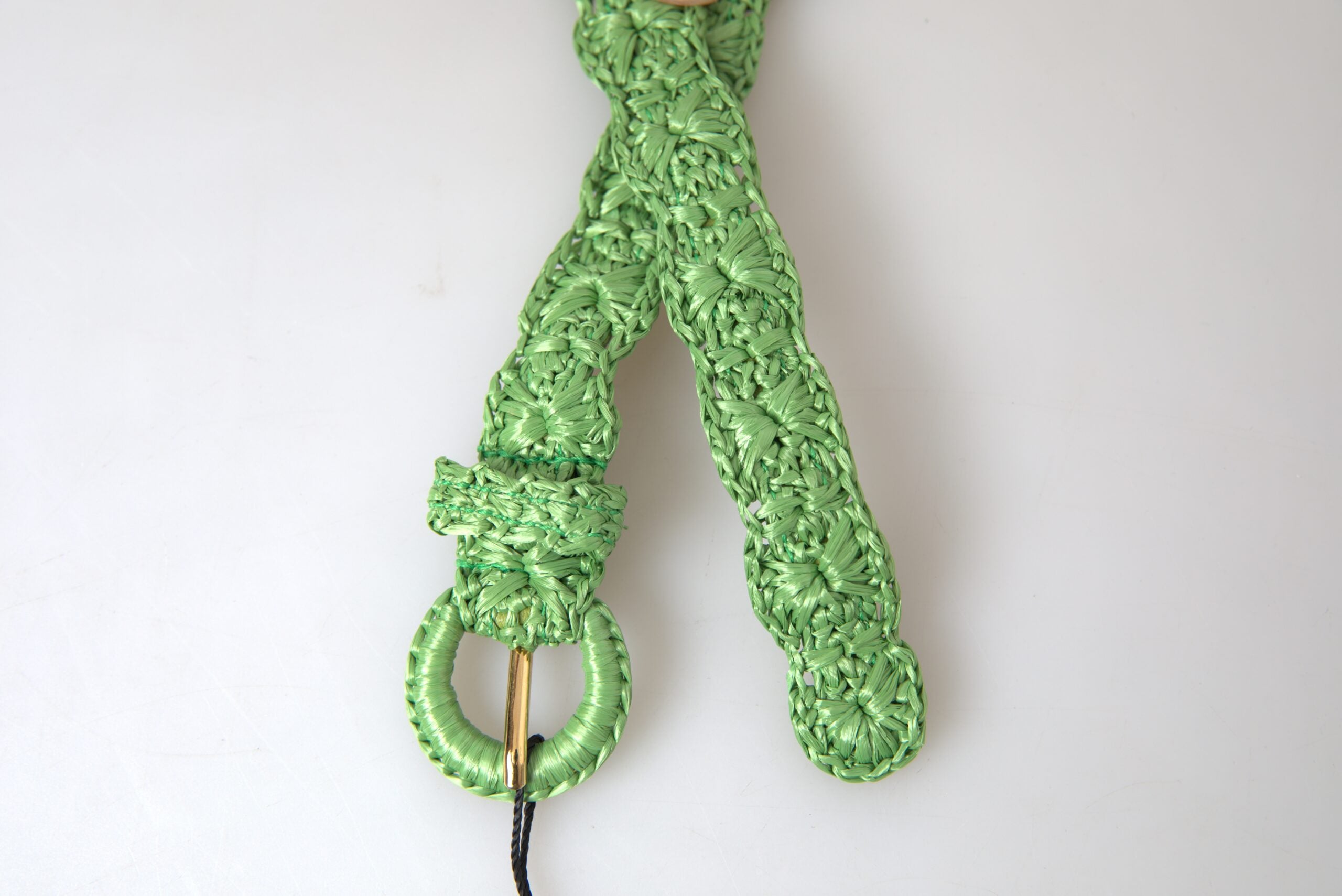 Dolce & Gabbana Green Viscose Weaved Skinny Waist Belt Dolce & Gabbana