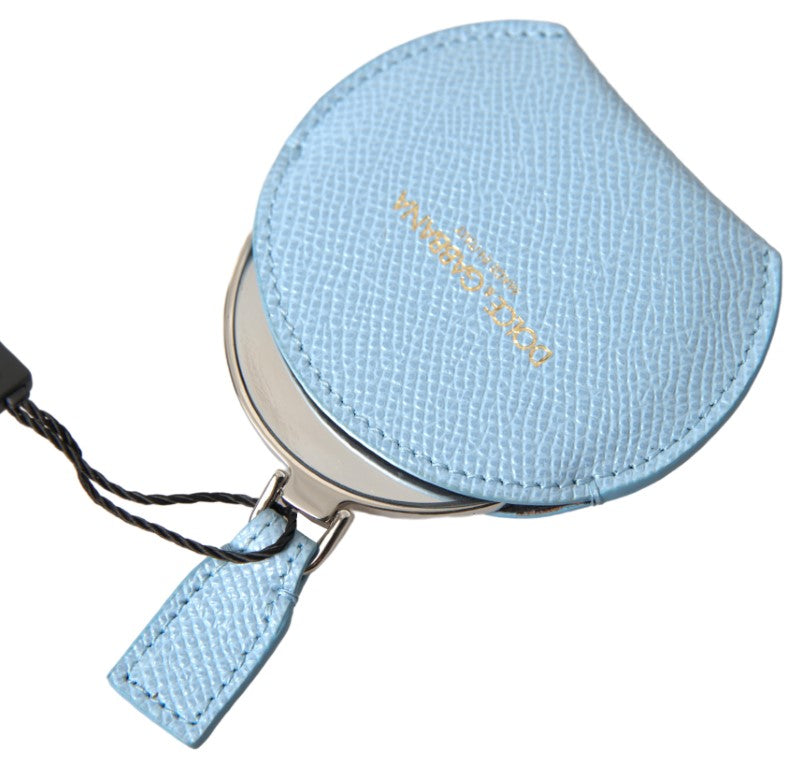 Dolce & Gabbana Light Blue Calfskin Leather Mirror Holder Dolce & Gabbana