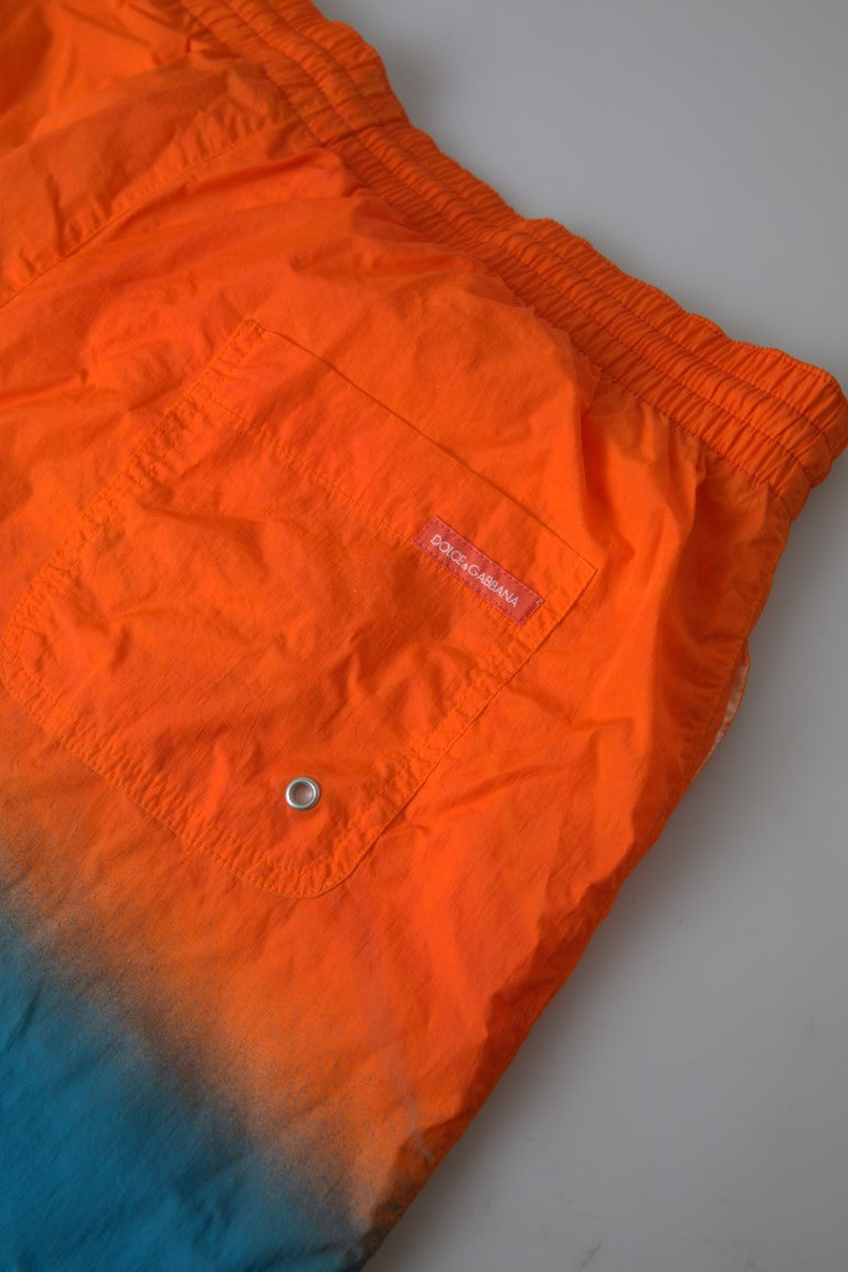 Dolce & Gabbana Orange Blue Gradient Beachwear Swimwear Shorts Dolce & Gabbana
