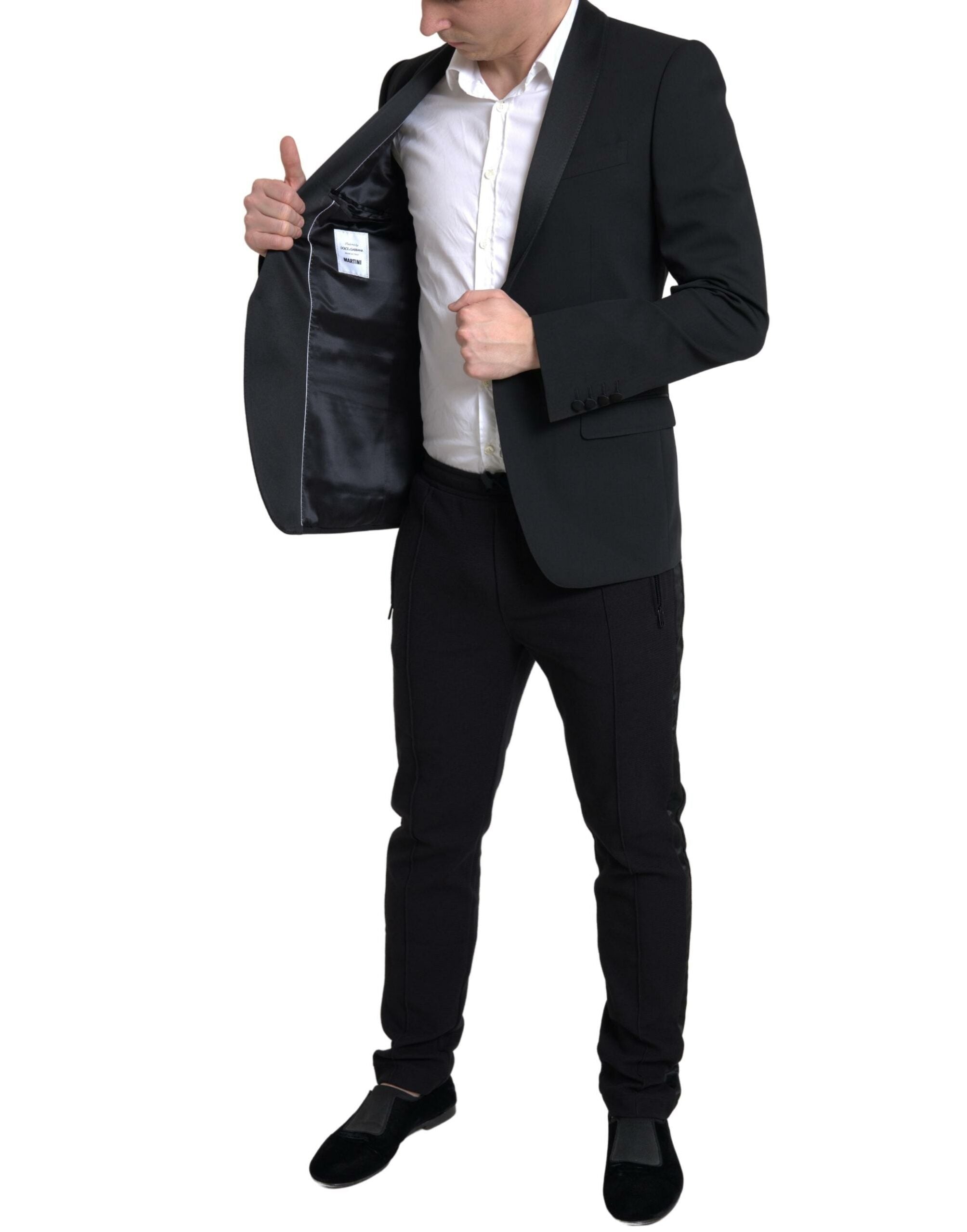 Dolce & Gabbana Black Wool Single Breasted MARTINI Blazer Dolce & Gabbana