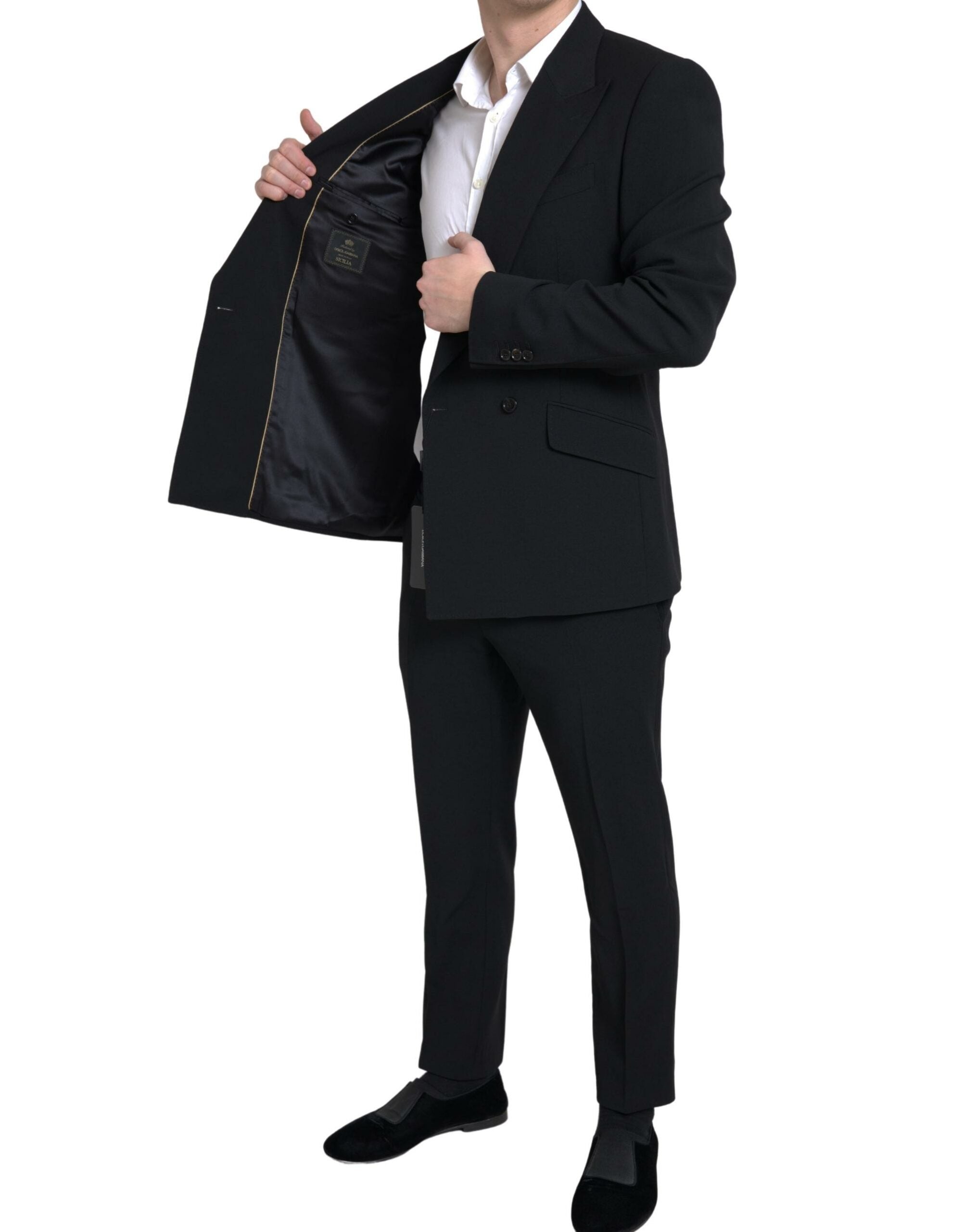 Dolce & Gabbana Black 2 Piece Double Breasted SICILIA Suit Dolce & Gabbana