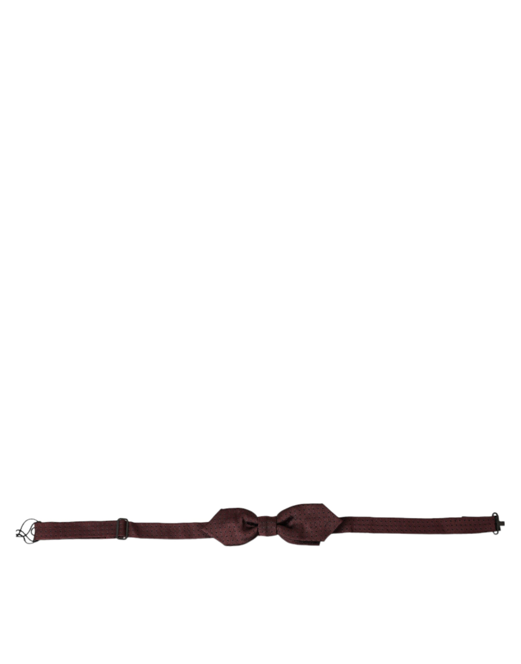 Dolce & Gabbana Red Bordeaux Silk Slim Adjustable Neck Papillon Bow Tie Dolce & Gabbana